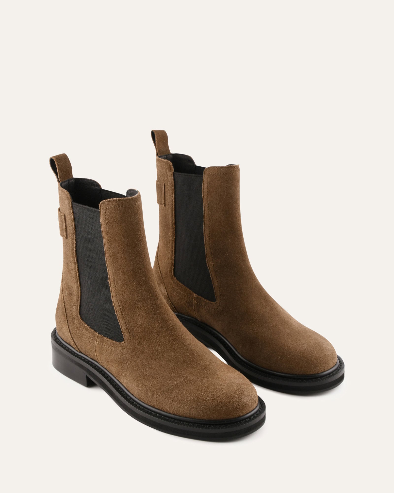 DORIAN FLAT ANKLE BOOTS BARK SUEDE image