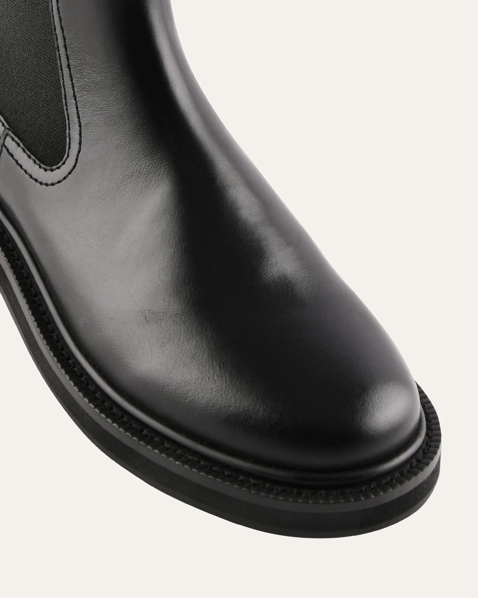DORIAN FLAT ANKLE BOOTS BLACK LEATHER image
