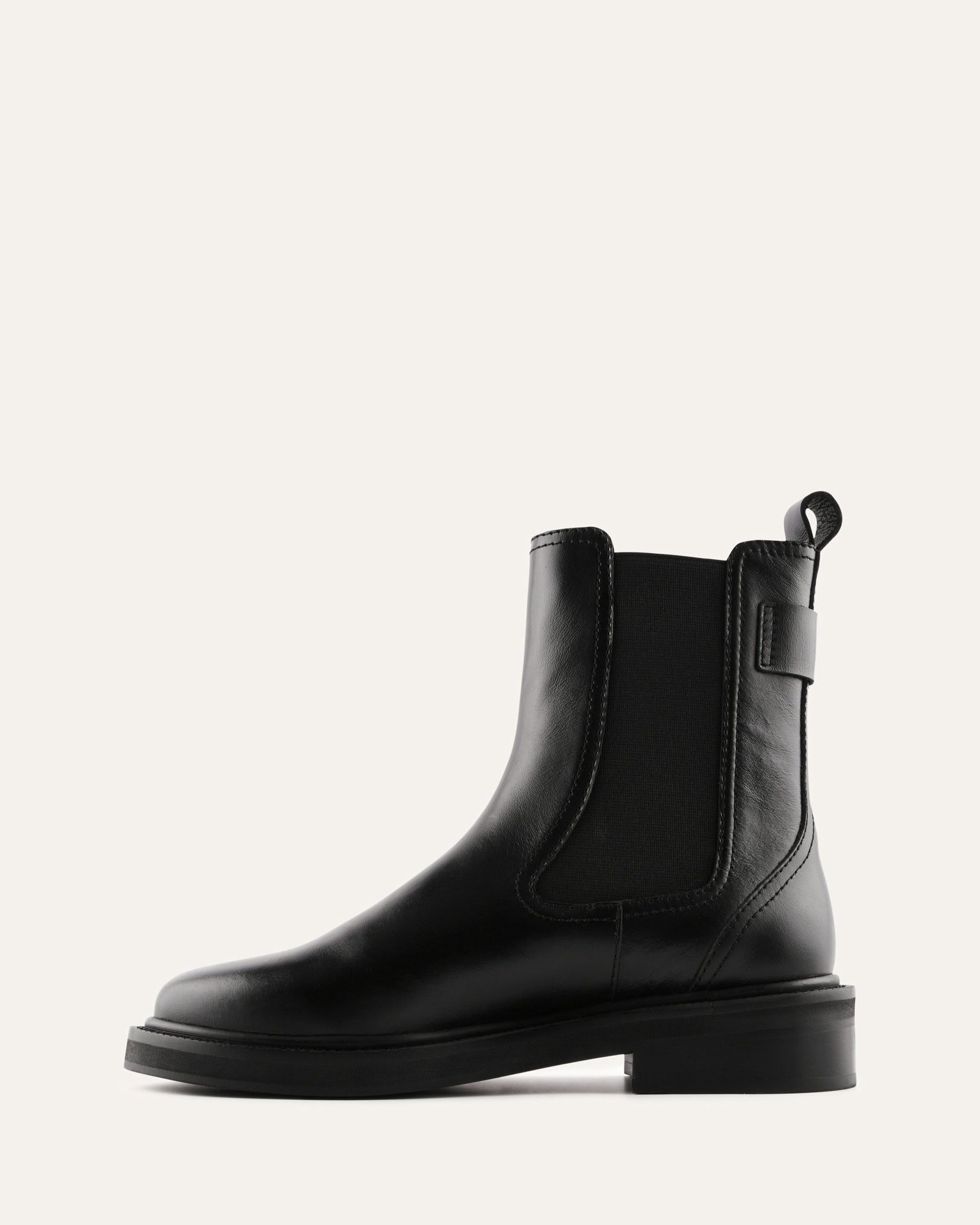 DORIAN FLAT ANKLE BOOTS BLACK LEATHER image
