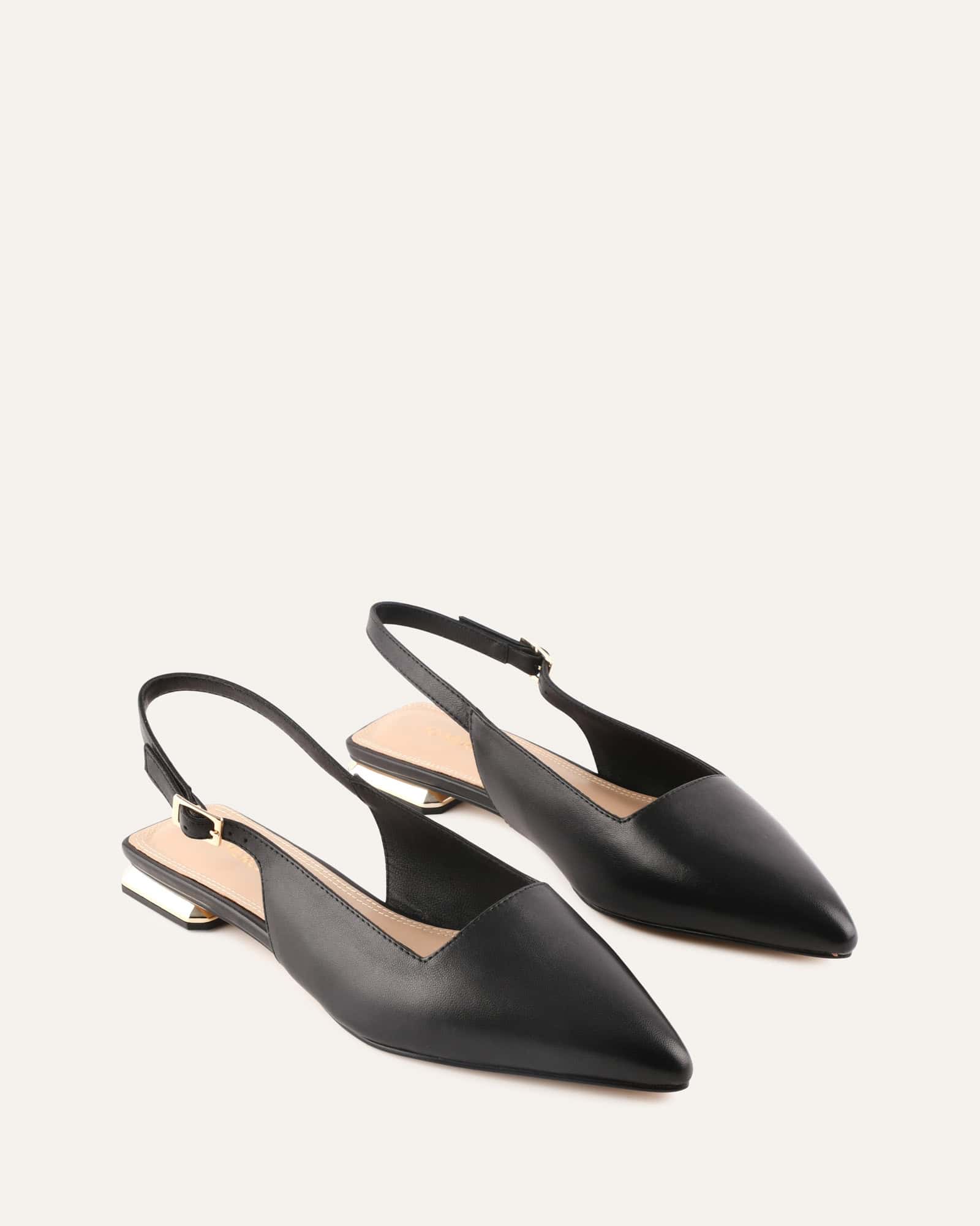 ECLIPSE DRESS FLATS BLACK LEATHER image