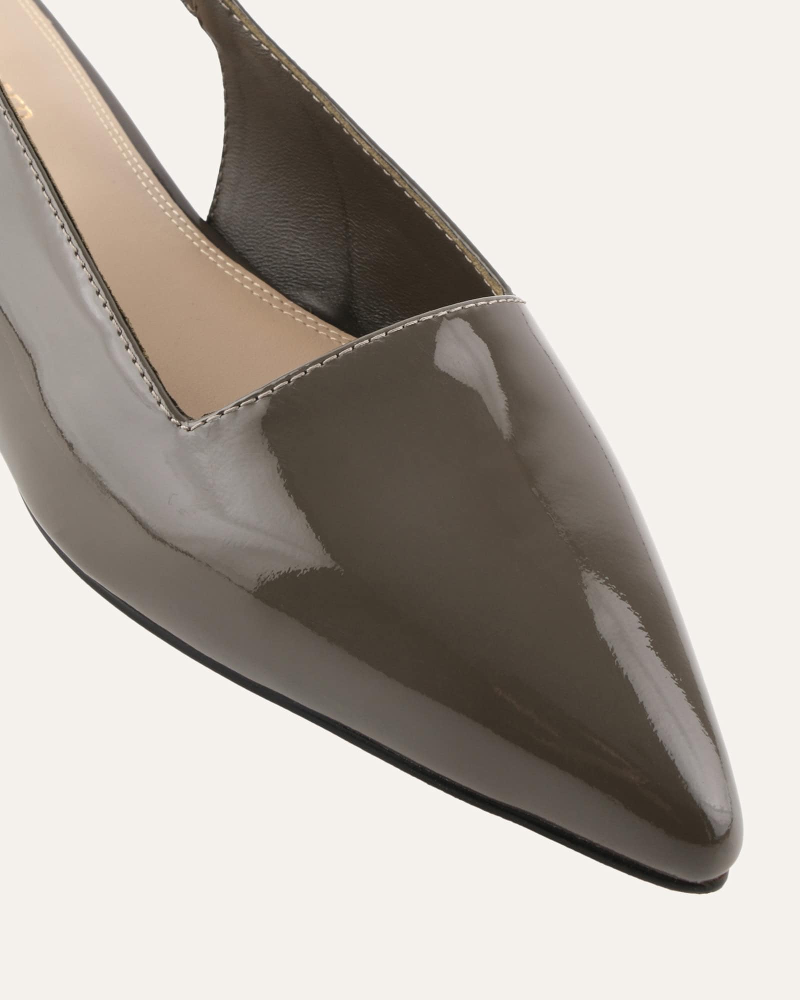 ECLIPSE DRESS FLATS DARK OLIVE PATENT image