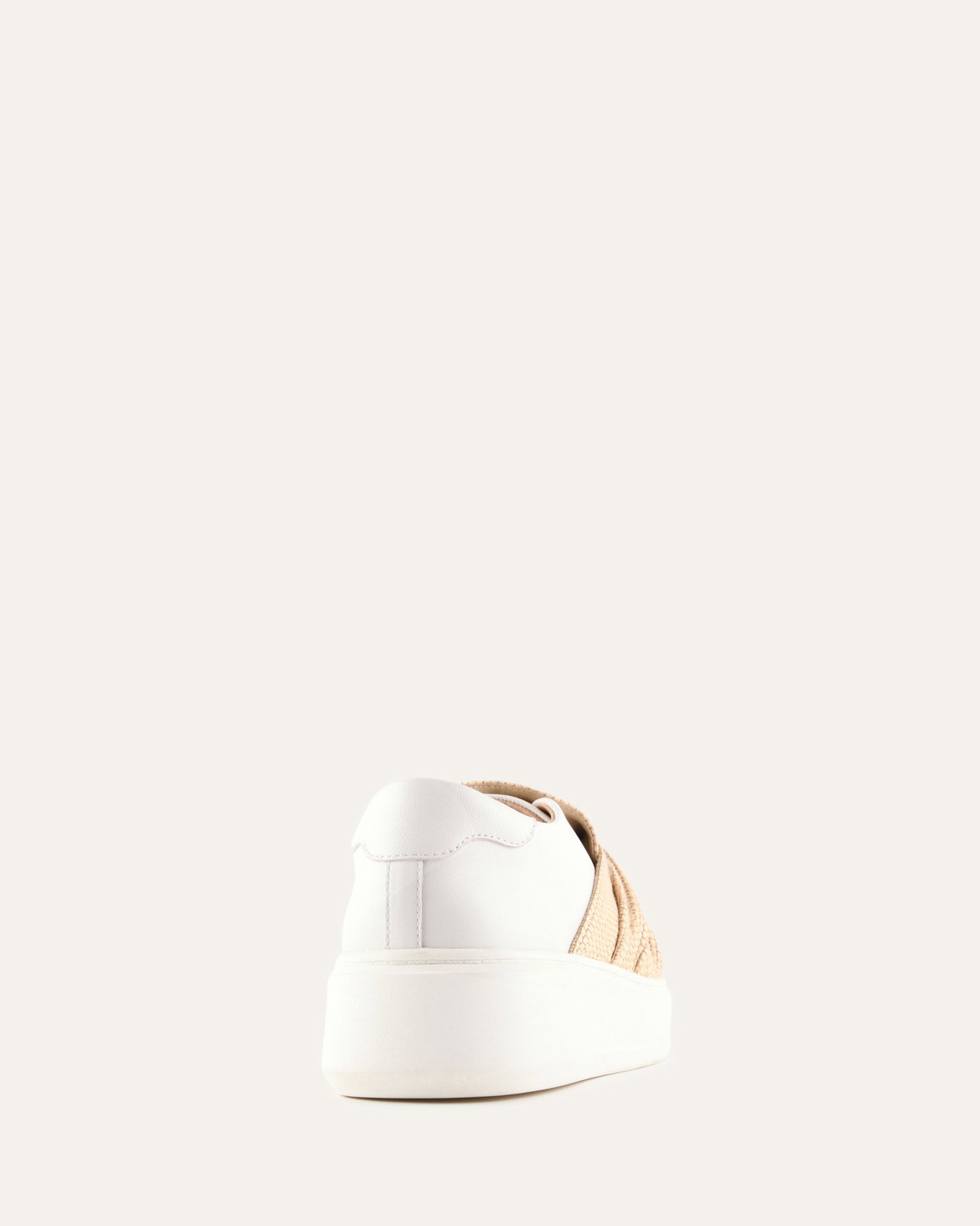 EDIE SNEAKERS WHITE LEATHER/RAFFIA image