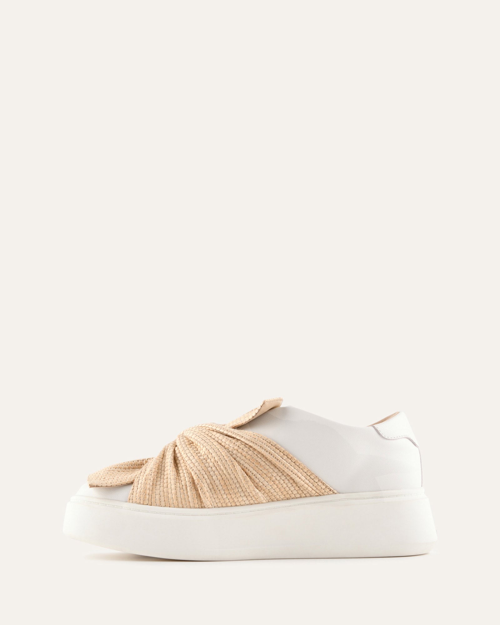 EDIE SNEAKERS WHITE LEATHER/RAFFIA image