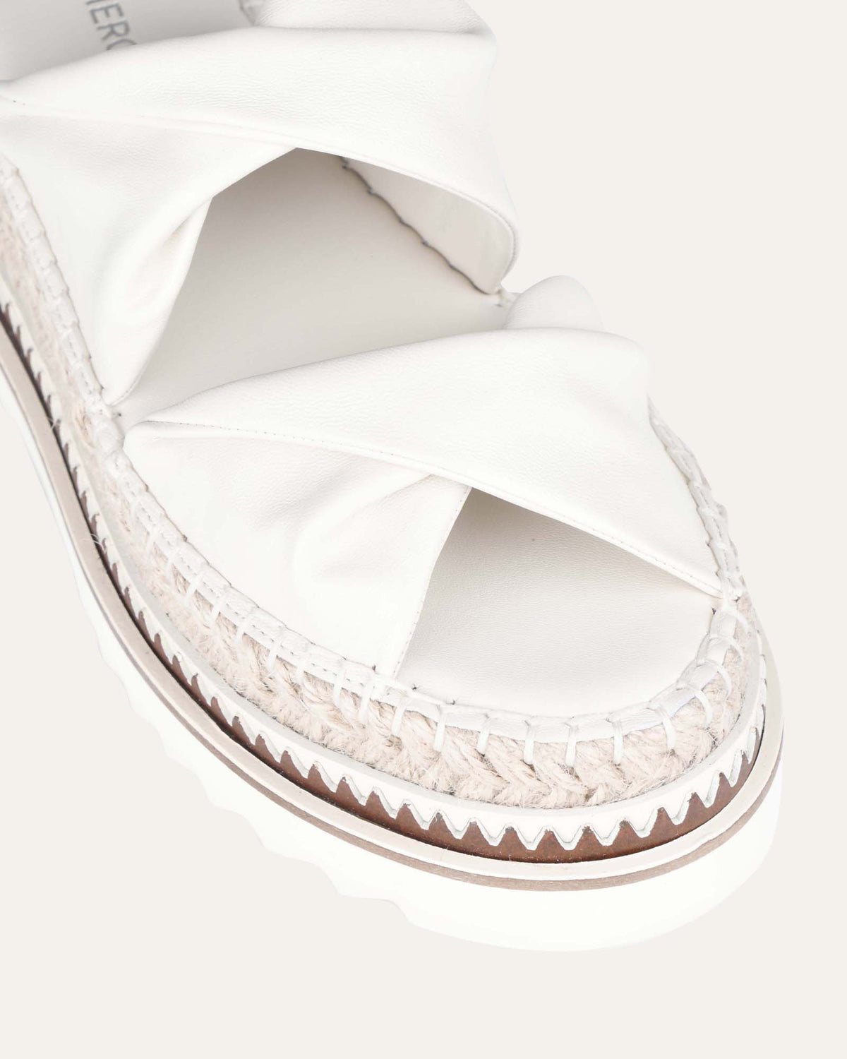 ELENA ESPADRILLE SLIDES OFF WHITE LEATHER