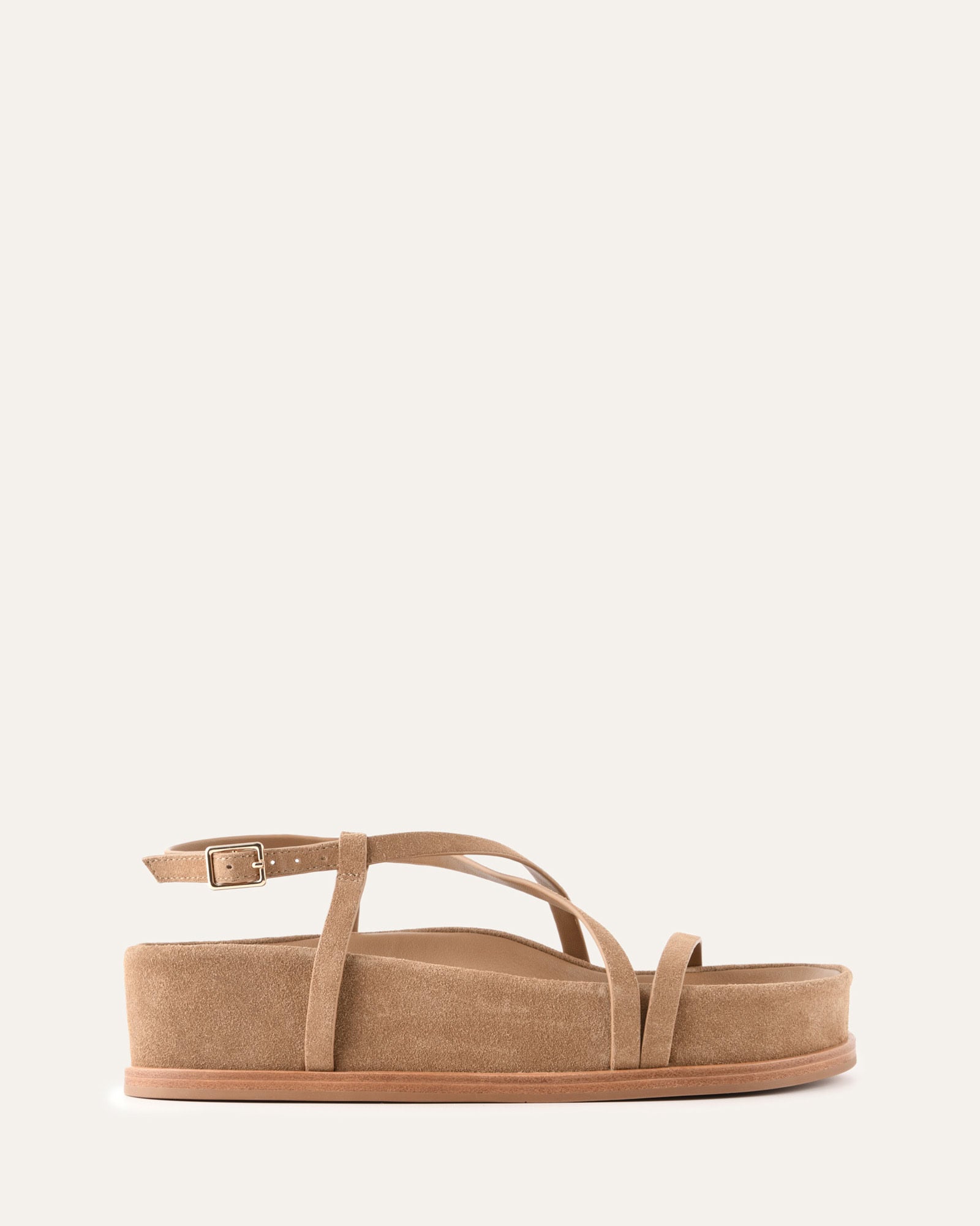 ELK FLAT SANDALS LATTE SUEDE image