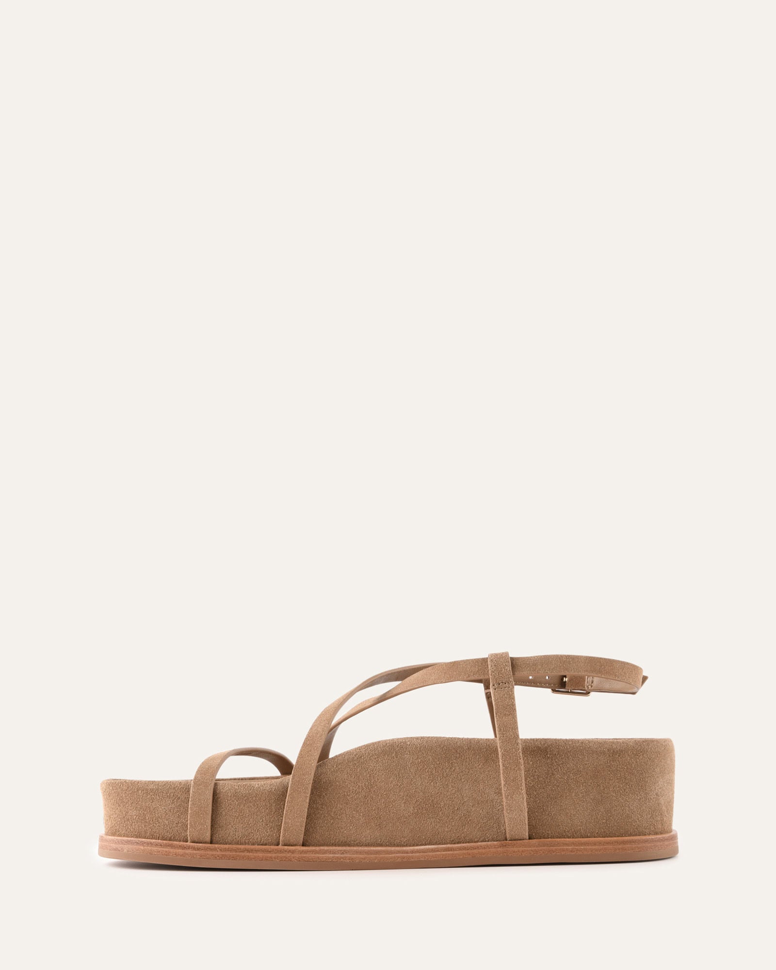 ELK FLAT SANDALS LATTE SUEDE image