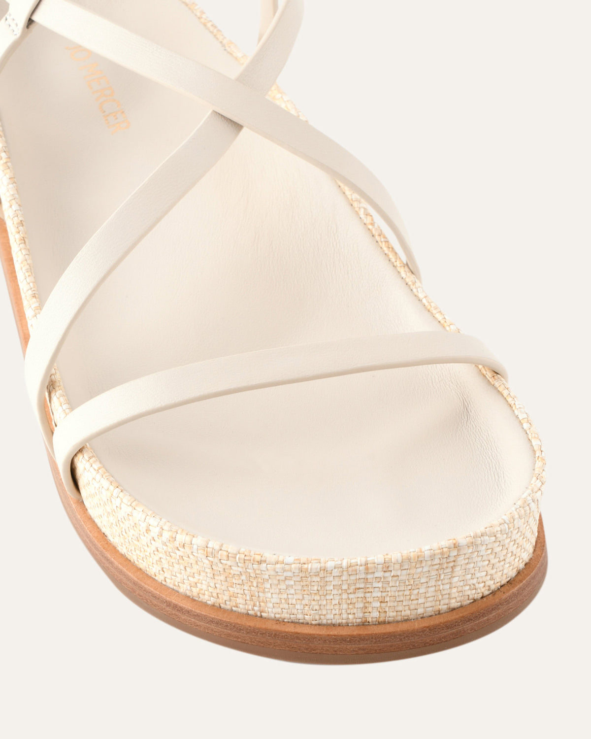 ELK FLAT SANDALS OFF WHITE NATURAL RAFFIA