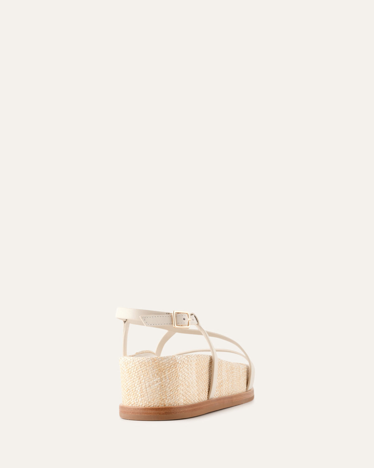 ELK FLAT SANDALS OFF WHITE NATURAL RAFFIA