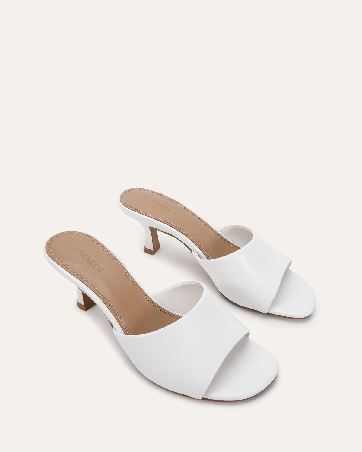 ELMA LOW SANDALS MULE MILK WHITE LEATHER