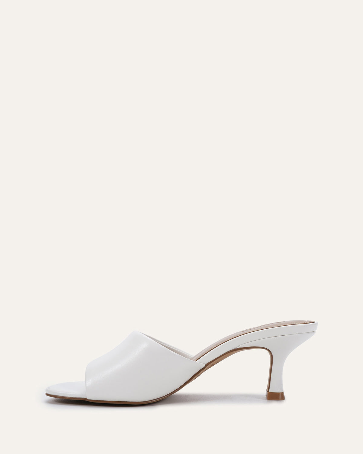 ELMA LOW SANDALS MULE MILK WHITE LEATHER
