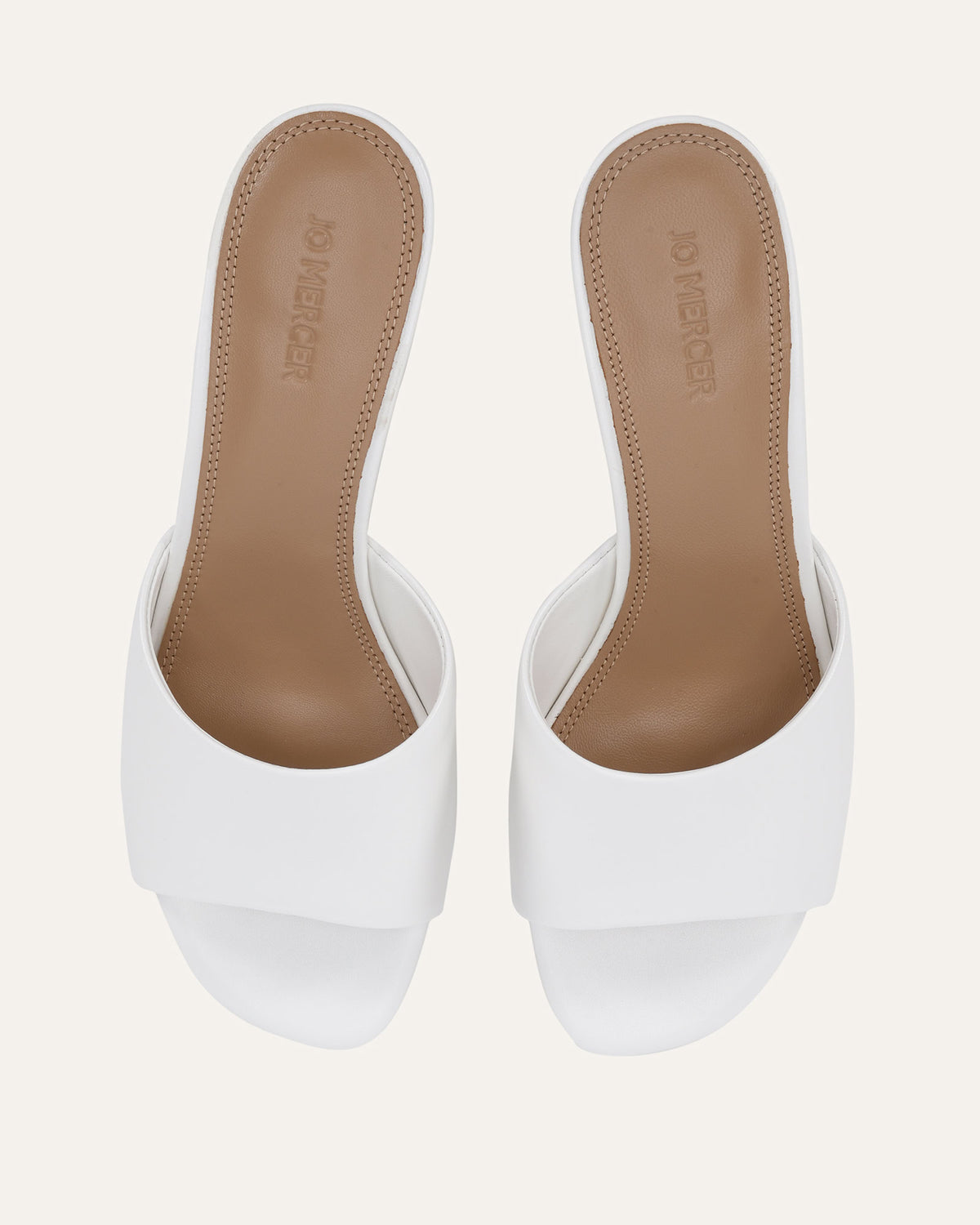 ELMA LOW SANDALS MULE MILK WHITE LEATHER
