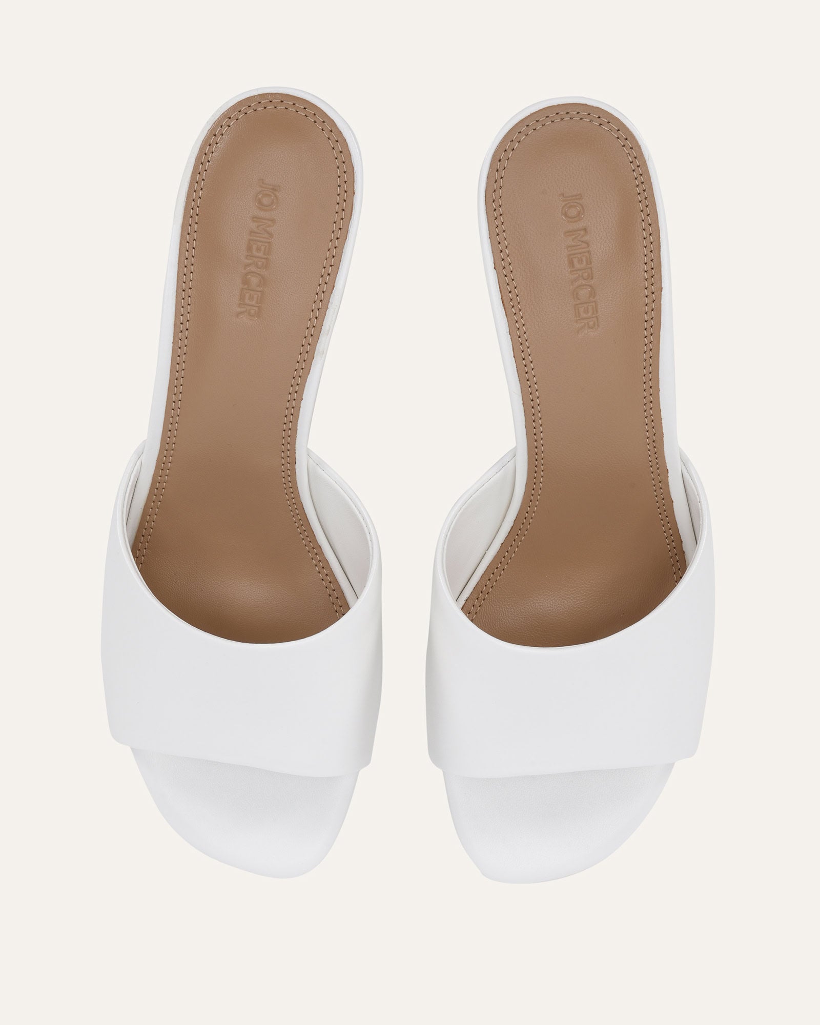 ELMA LOW SANDALS MULE MILK WHITE LEATHER image