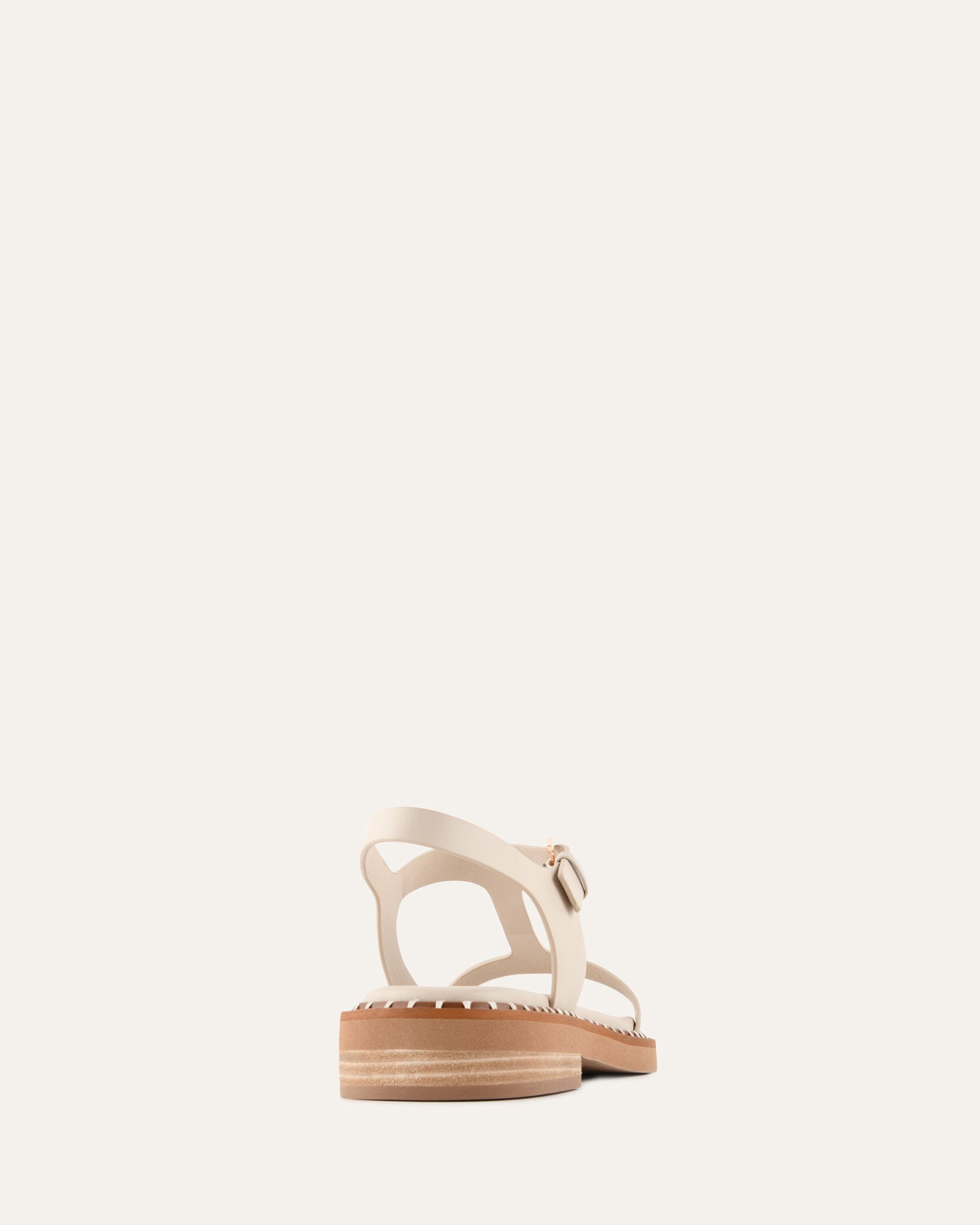 ELODIE FLAT SANDALS OFF WHITE LEATHER image
