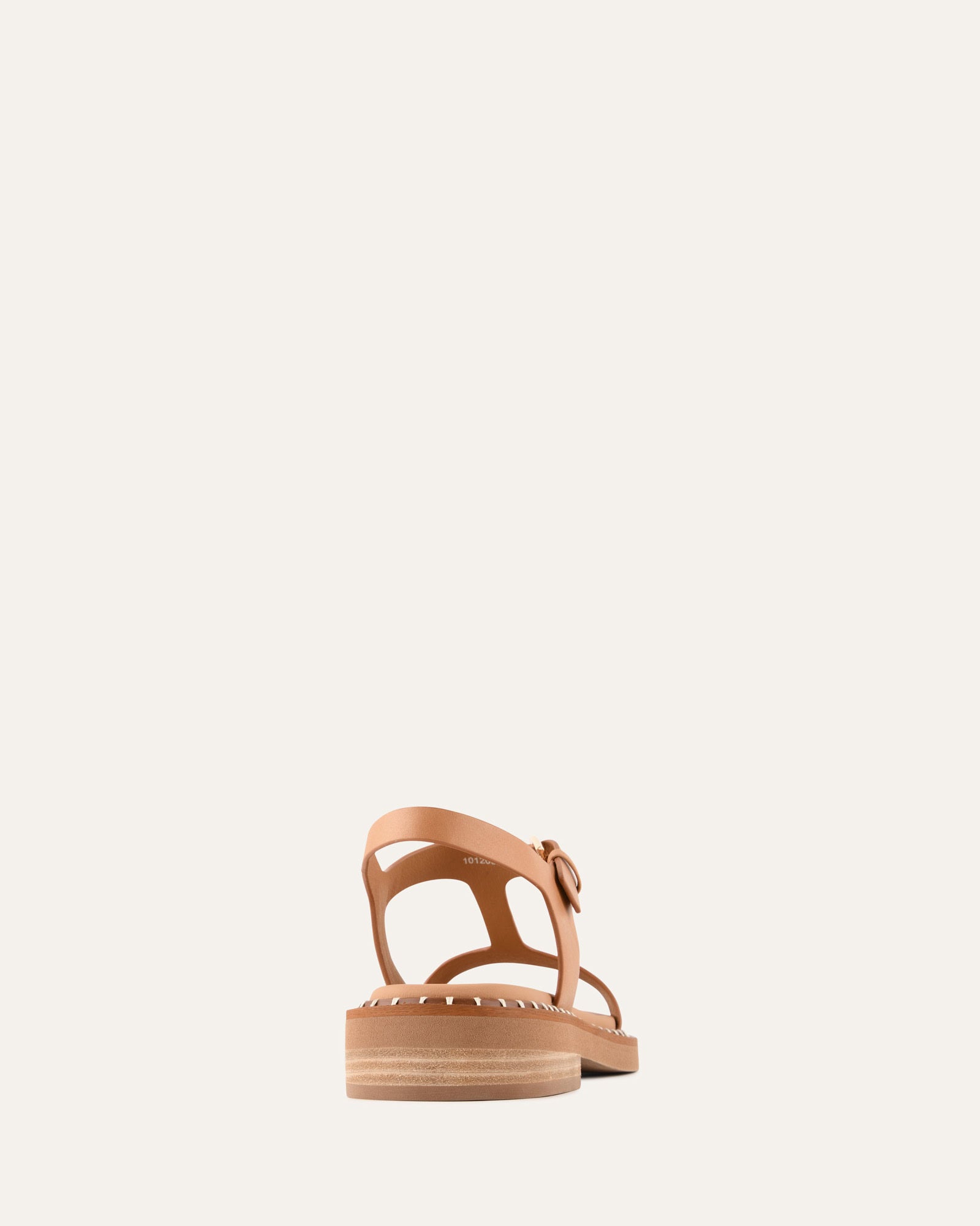 ELODIE FLAT SANDALS TAN LEATHER image