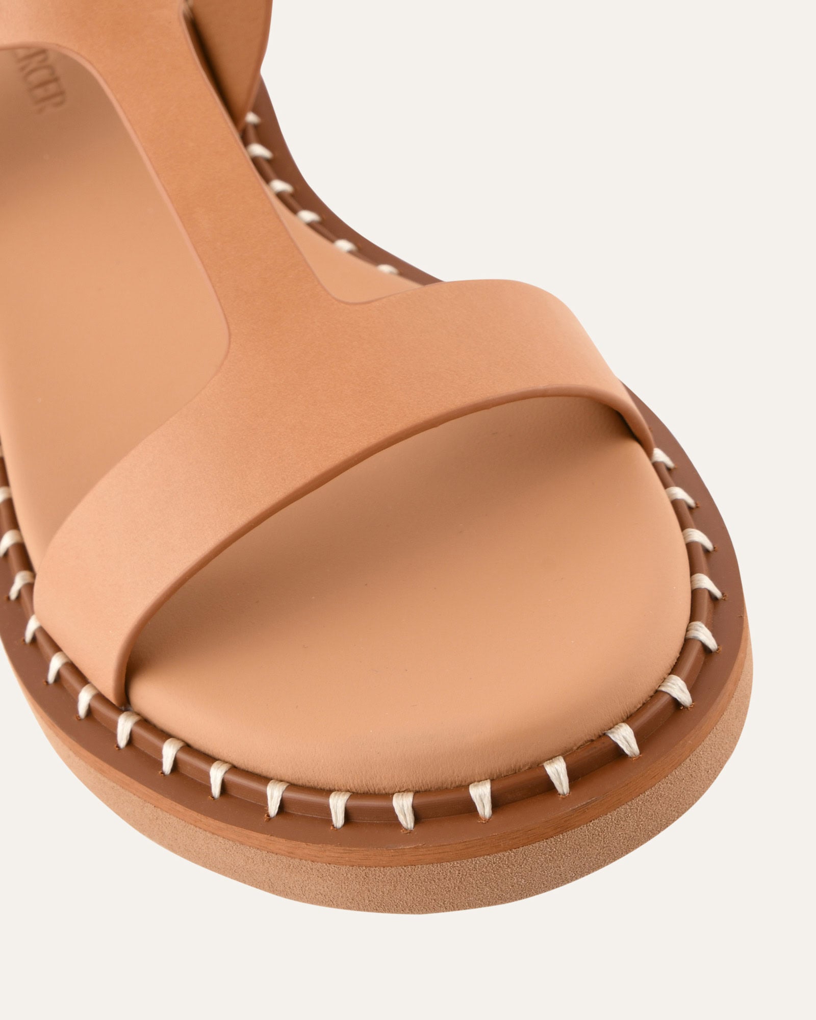 ELODIE FLAT SANDALS TAN LEATHER image