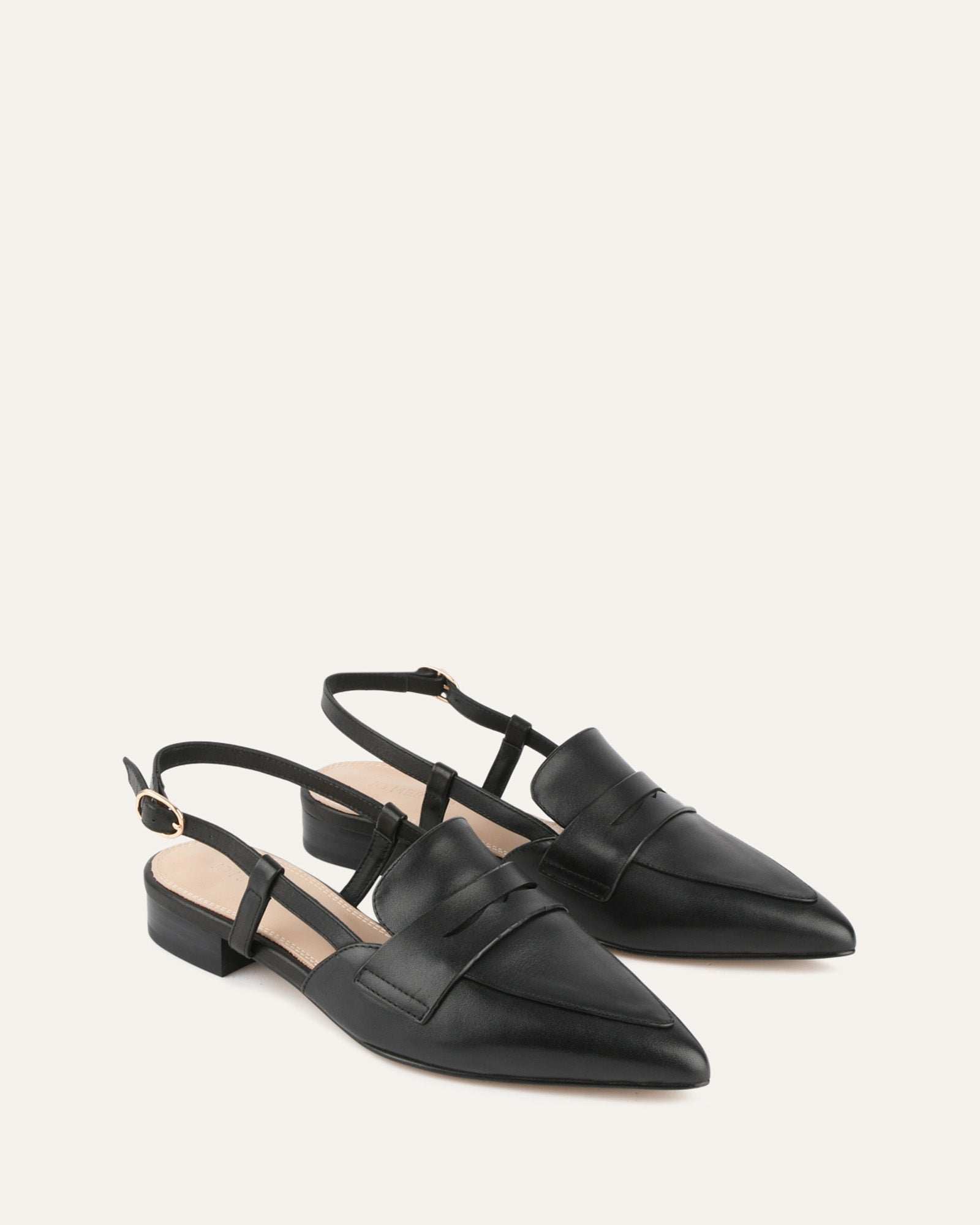 ELOISE DRESS FLATS BLACK LEATHER image