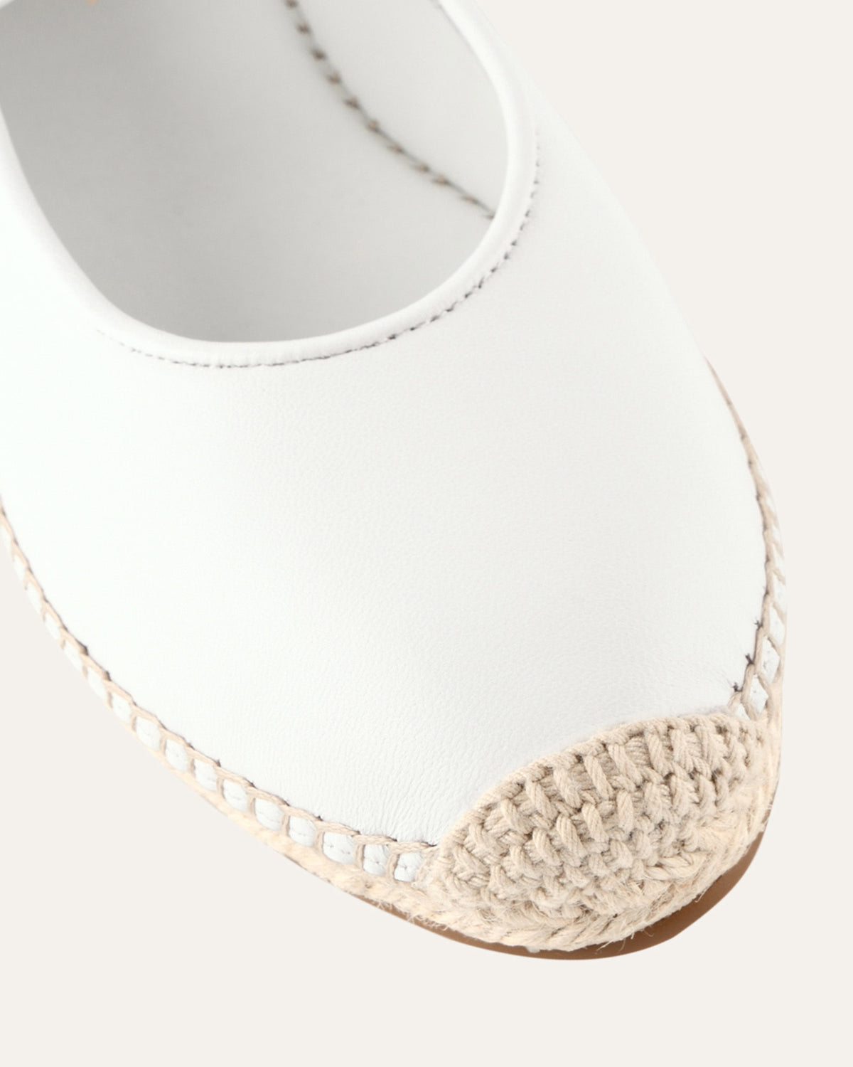 ELSIE FLAT ESPADRILLES WHITE LEATHER