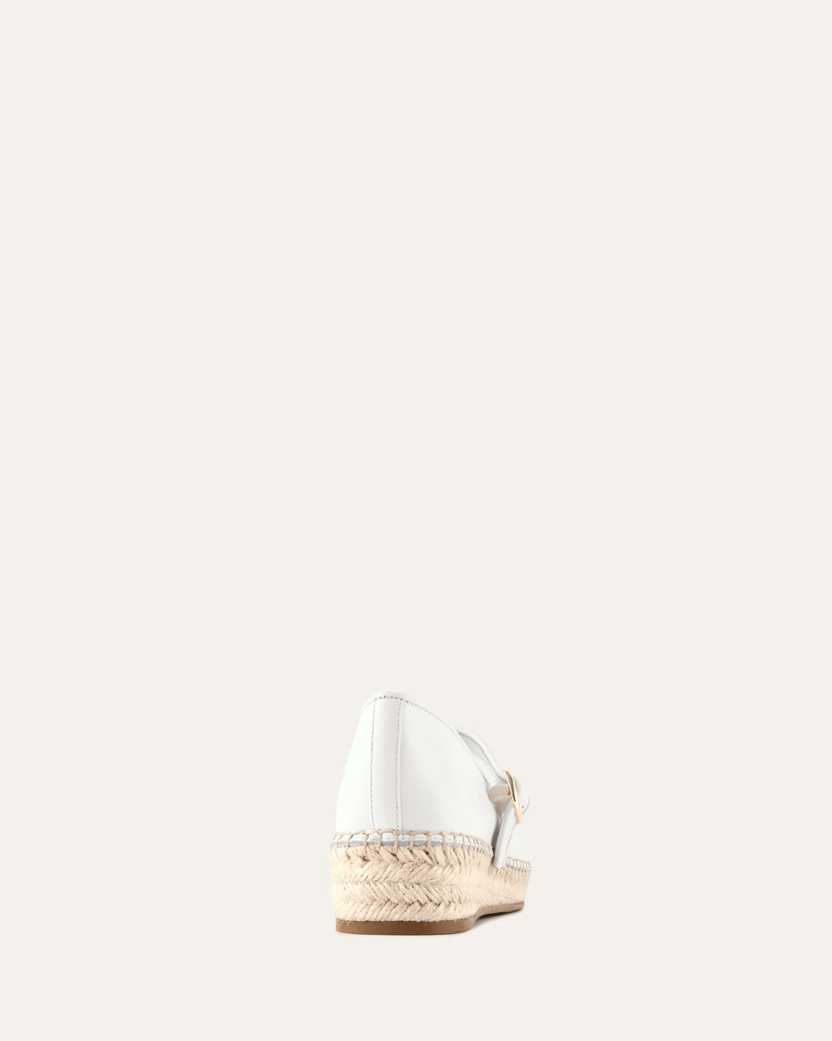 ELSIE FLAT ESPADRILLES WHITE LEATHER