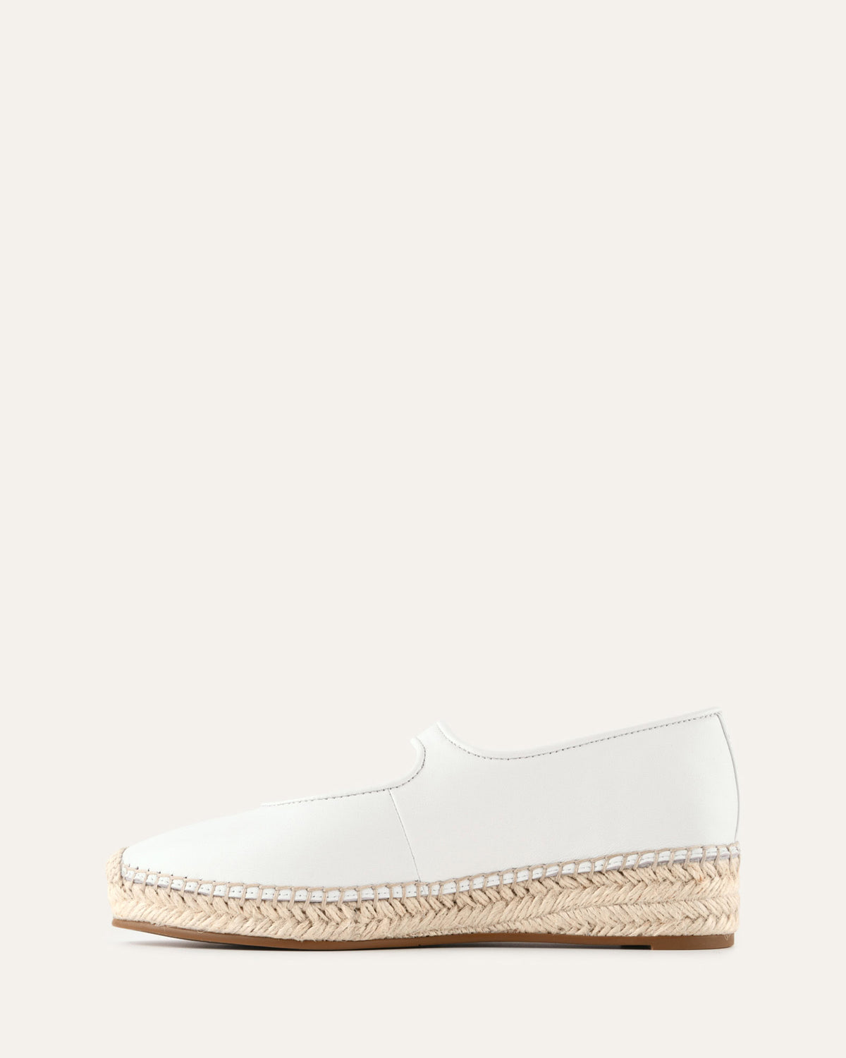 ELSIE FLAT ESPADRILLES WHITE LEATHER