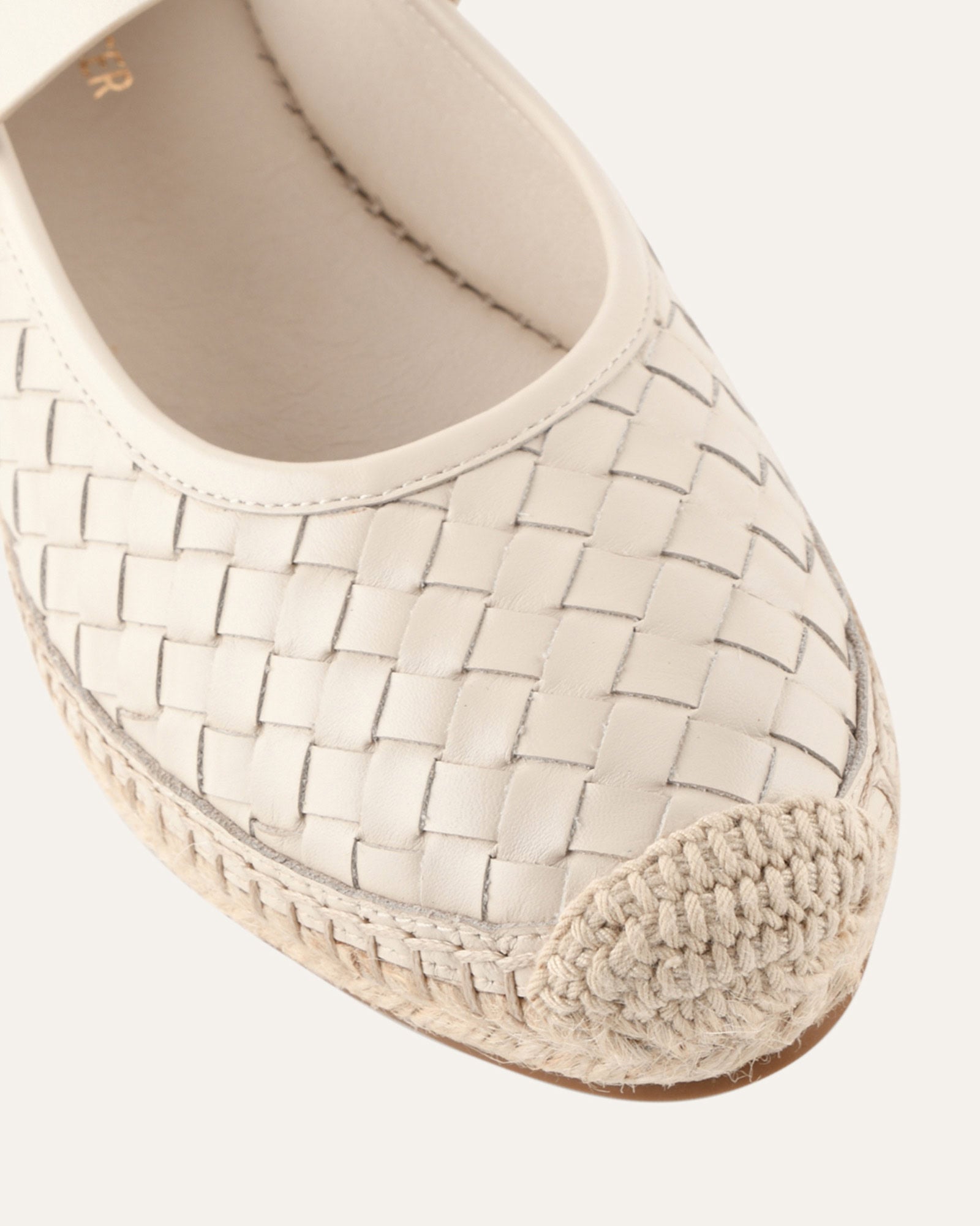 ELSIE WOVEN FLAT ESPADRILLES OFF WHITE LEATHER image