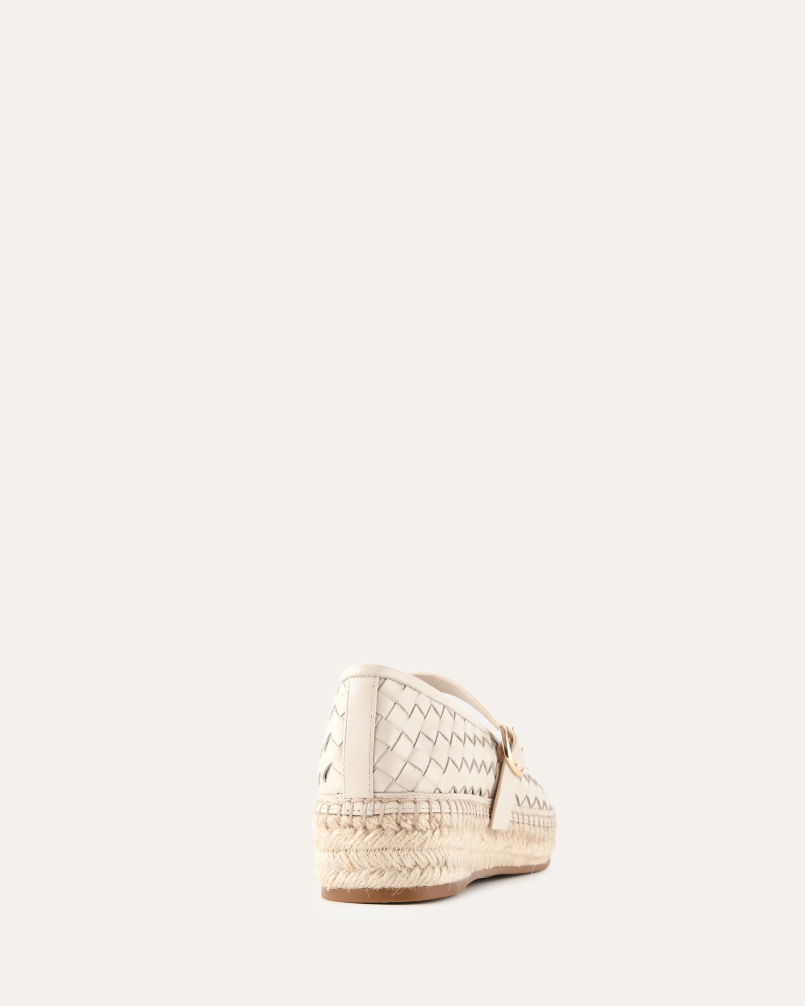ELSIE WOVEN FLAT ESPADRILLES OFF WHITE LEATHER image