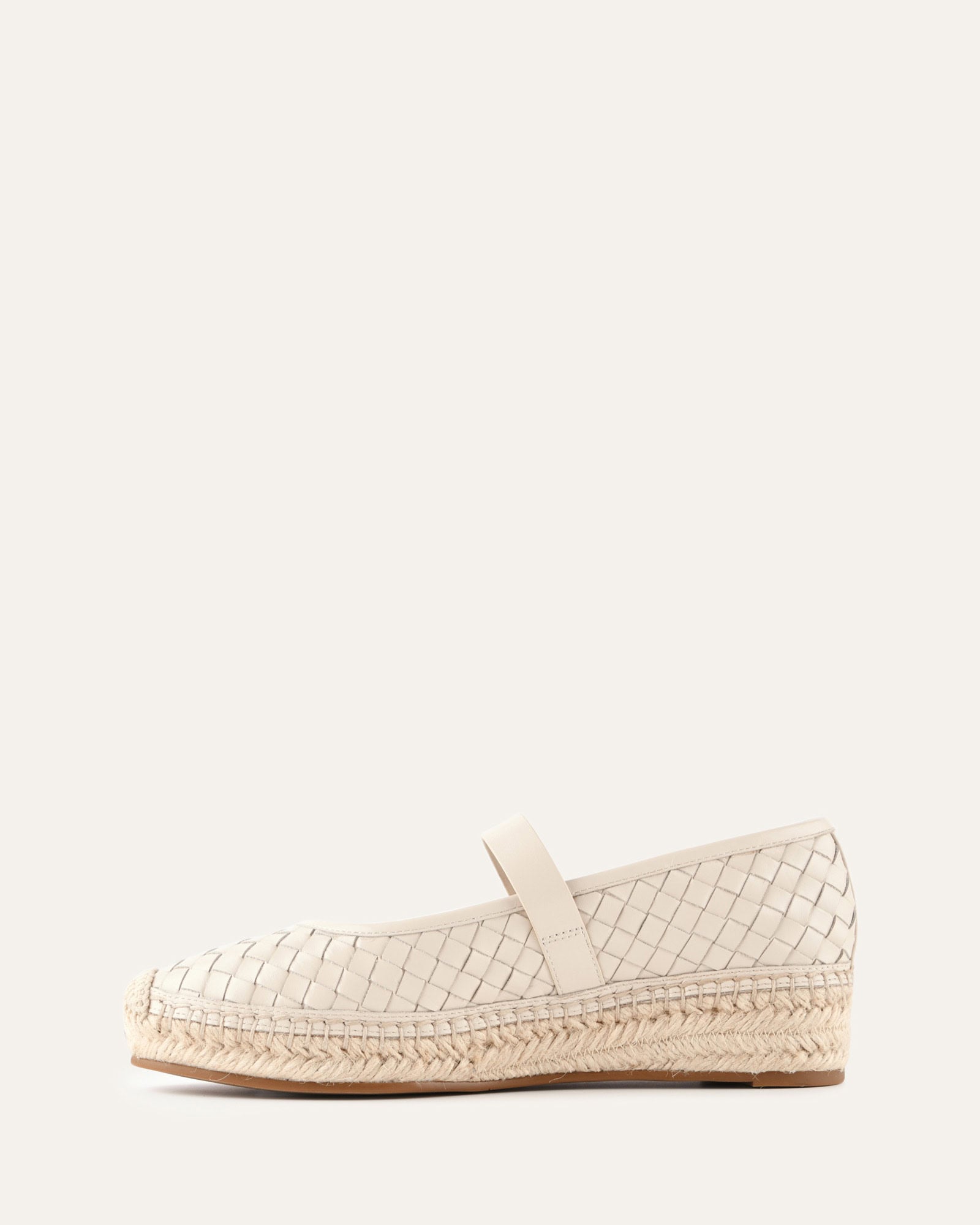 ELSIE WOVEN FLAT ESPADRILLES OFF WHITE LEATHER image