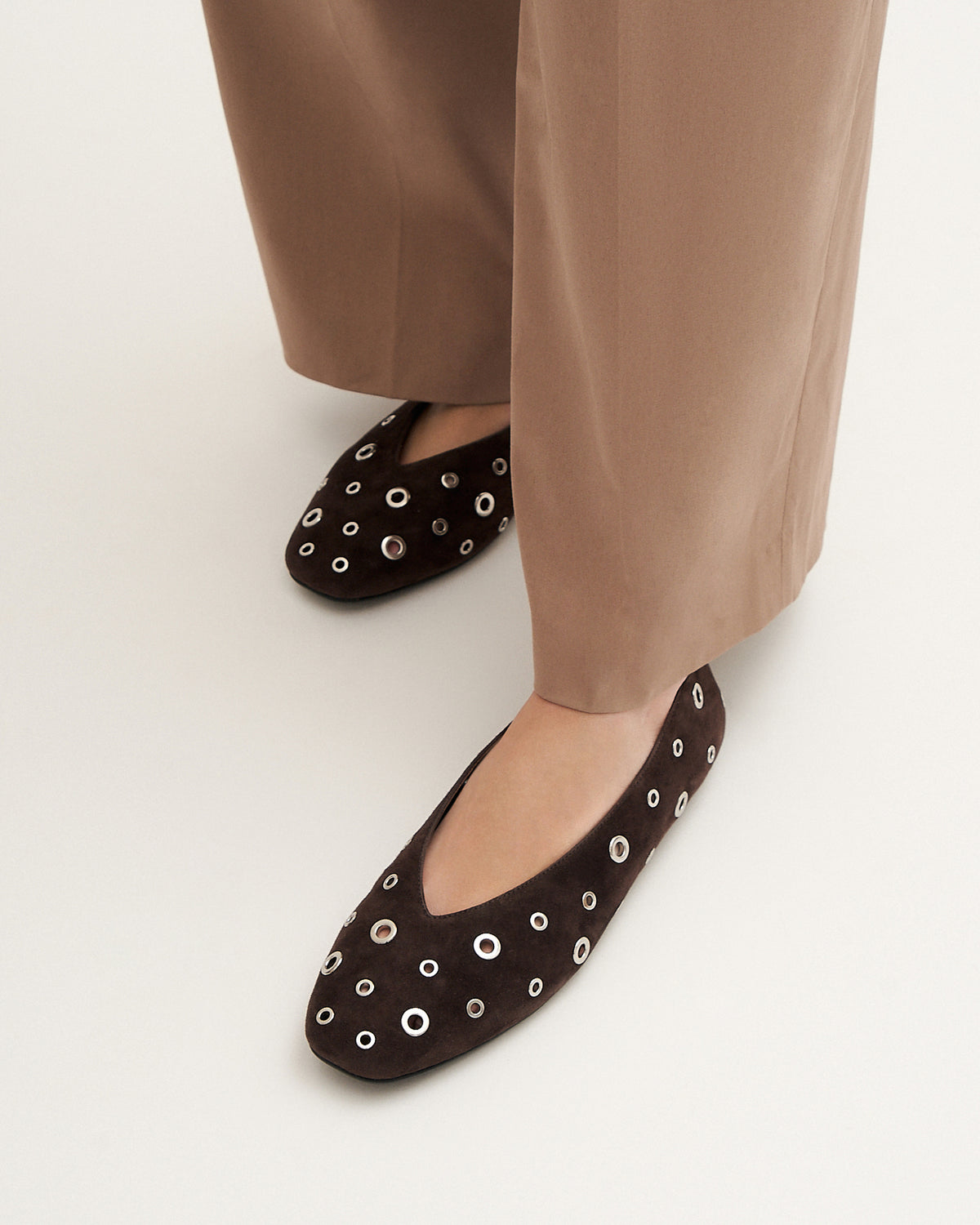 ELTON BALLET FLATS BITTER CHOC SUEDE