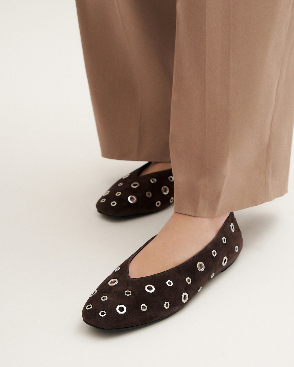 ELTON BALLET FLATS BITTER CHOC SUEDE