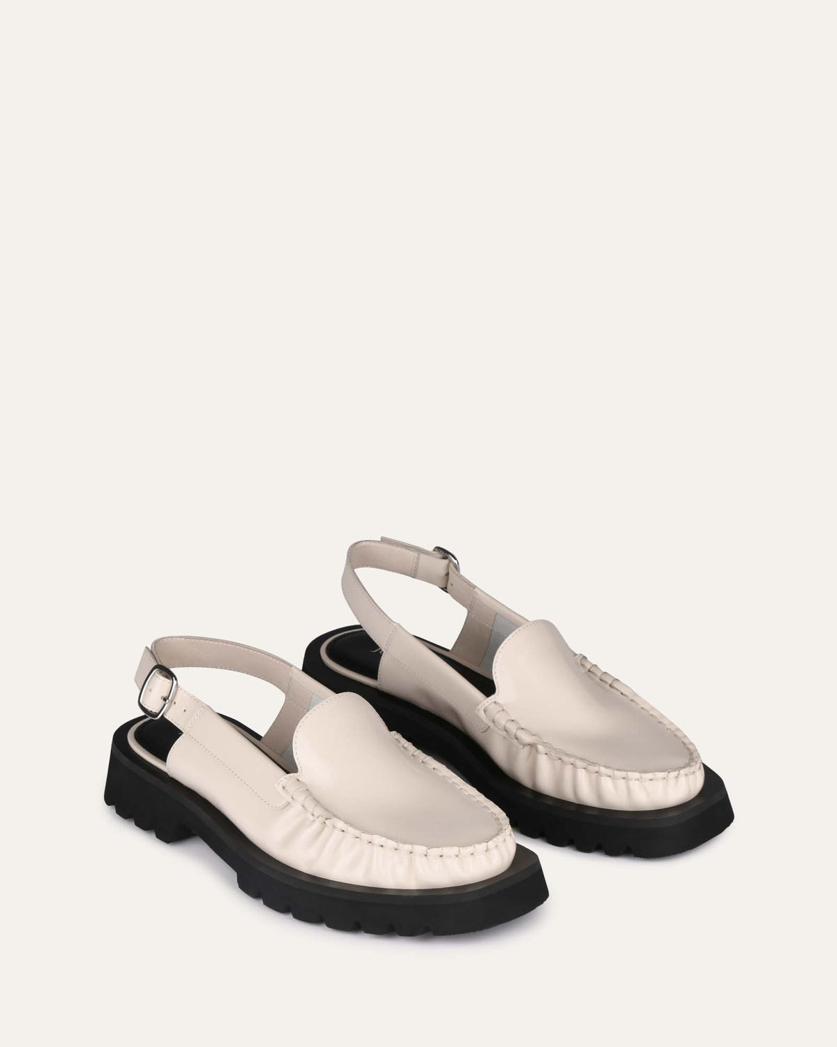 EMERSON LOAFERS OFF WHITE BOX LEATHER