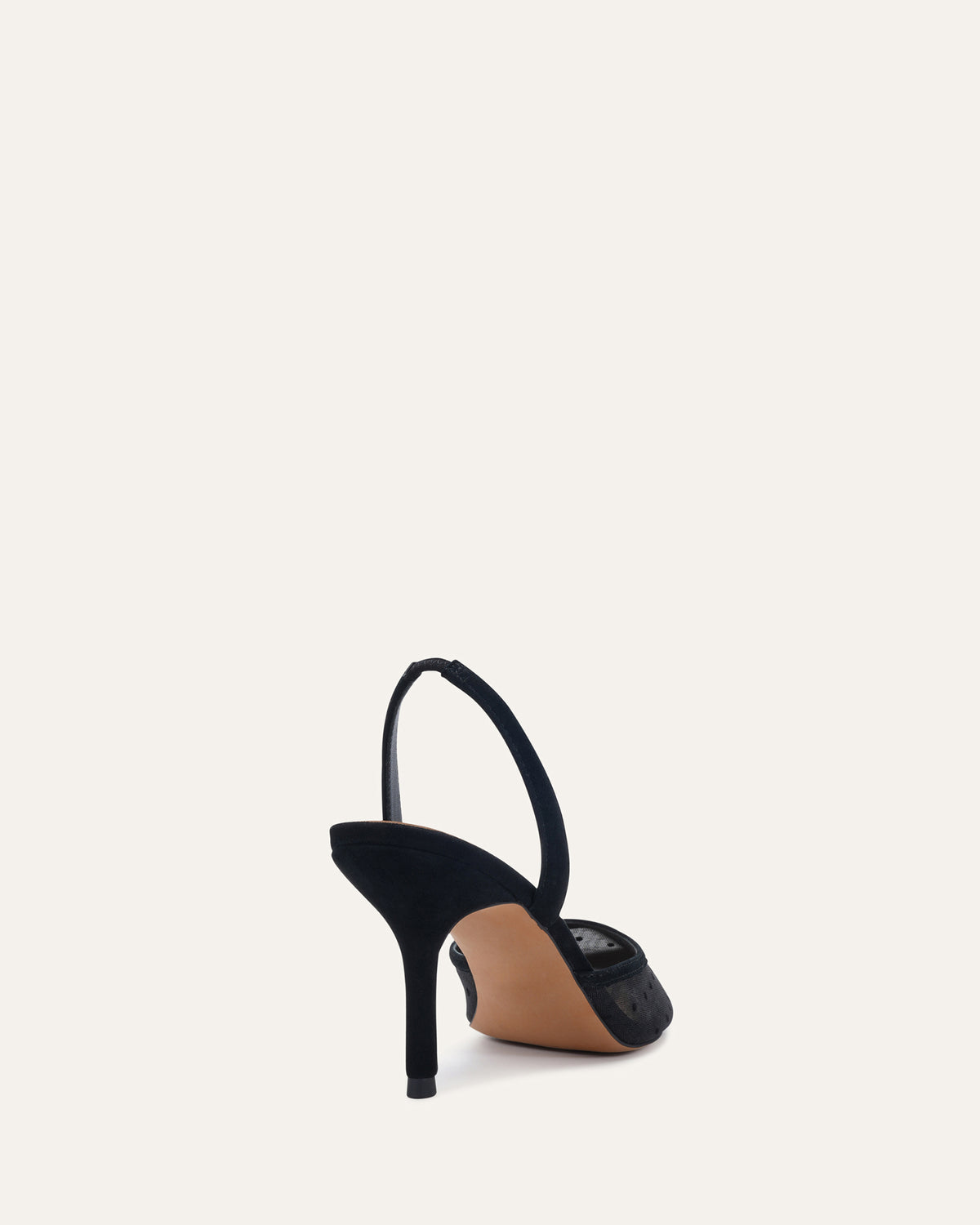 ERICA MID HEELS BLACK POLKA DOT MESH
