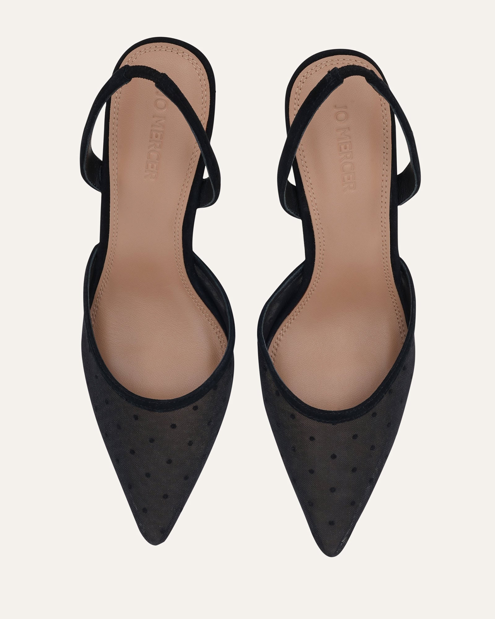 ERICA MID HEELS BLACK POLKA DOT MESH image