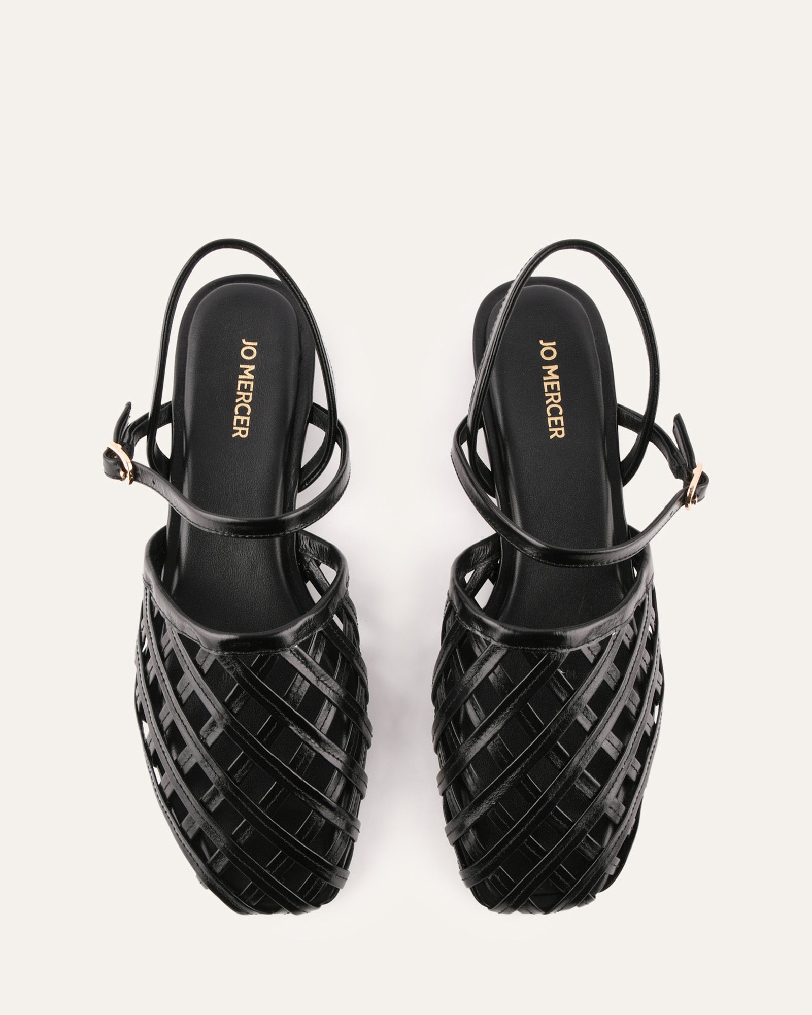 EROS CASUAL FLATS BLACK LEATHER image