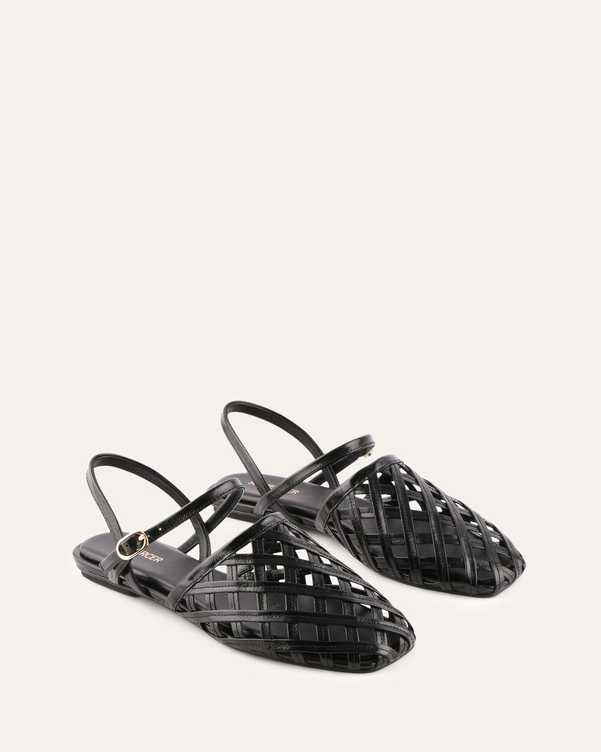 EROS CASUAL FLATS BLACK LEATHER