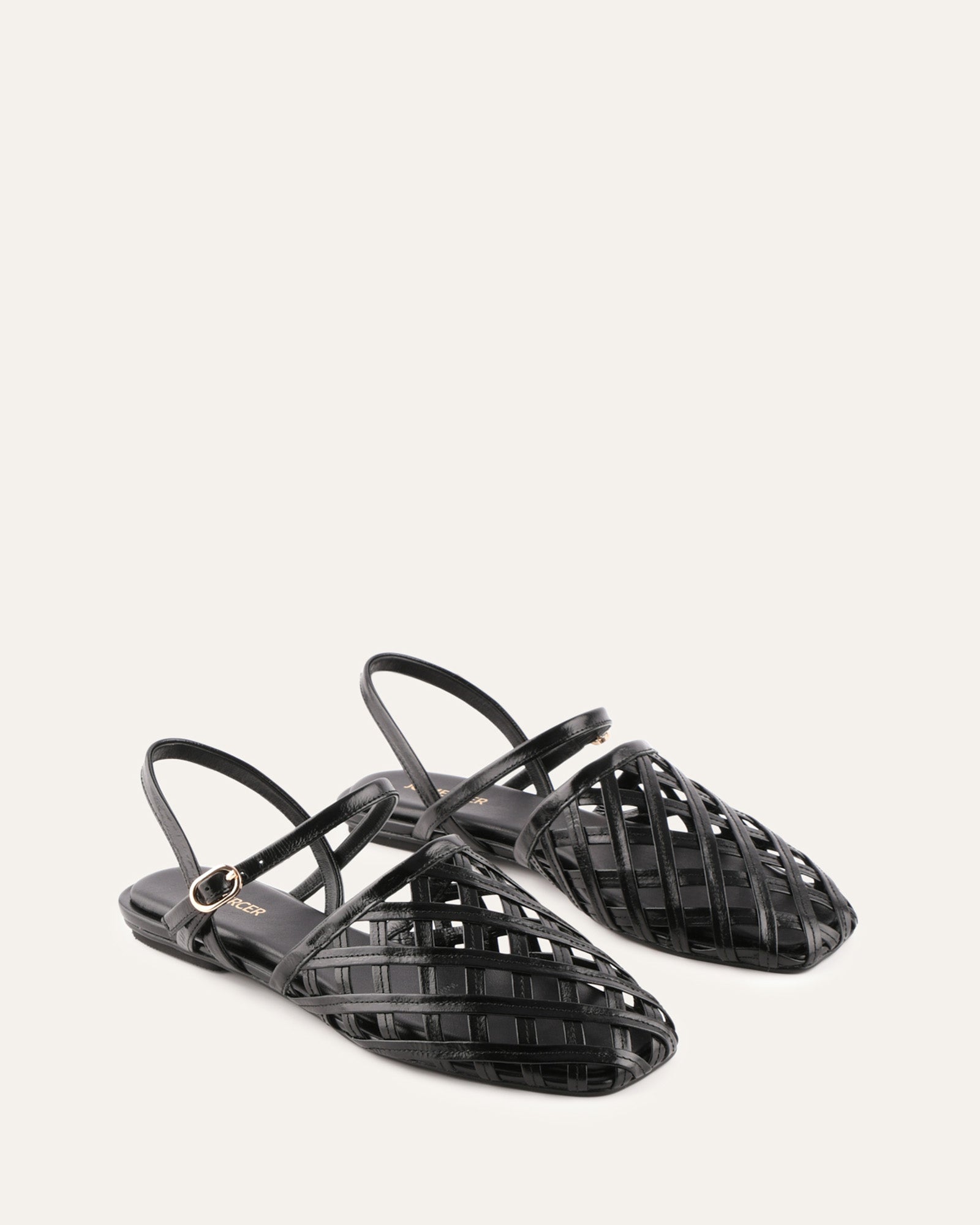 EROS CASUAL FLATS BLACK LEATHER image