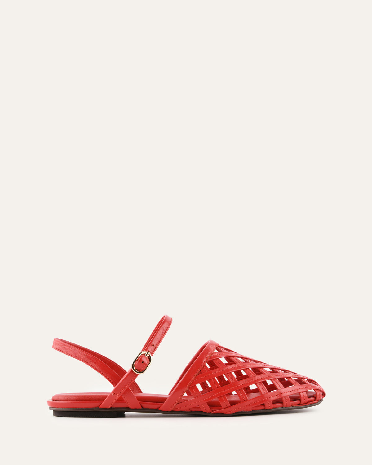 EROS CASUAL FLATS RED LEATHER