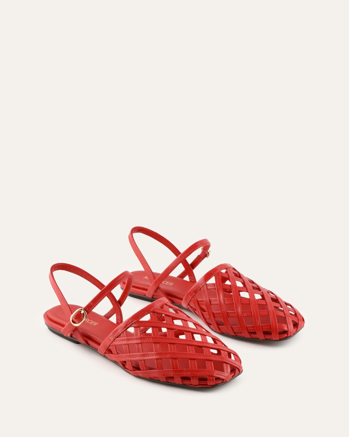 EROS CASUAL FLATS RED LEATHER