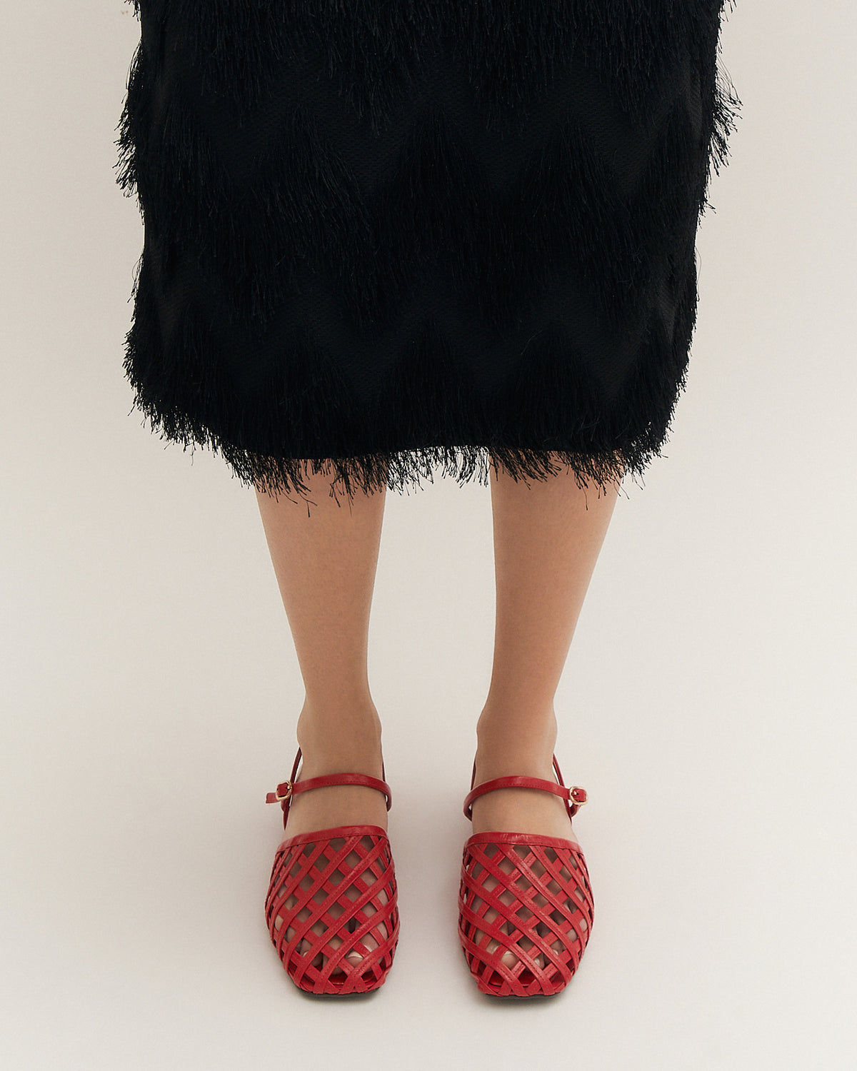 EROS CASUAL FLATS RED LEATHER