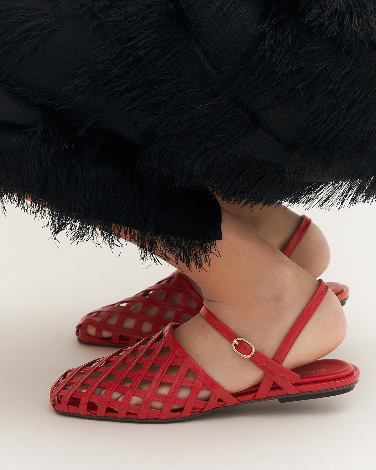 EROS CASUAL FLATS RED LEATHER