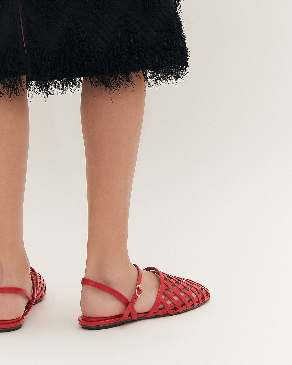 EROS CASUAL FLATS RED LEATHER