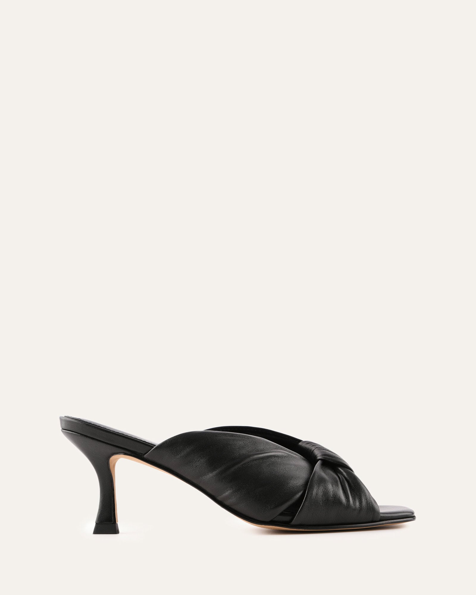 ESSENCE MID HEEL SANDALS BLACK LEATHER image