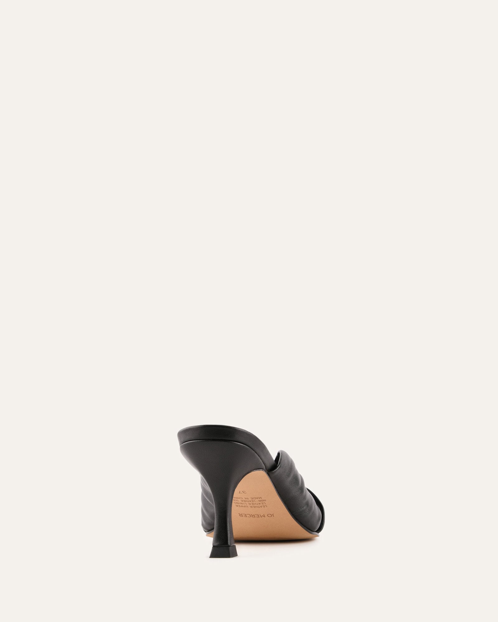 ESSENCE MID HEEL SANDALS BLACK LEATHER image