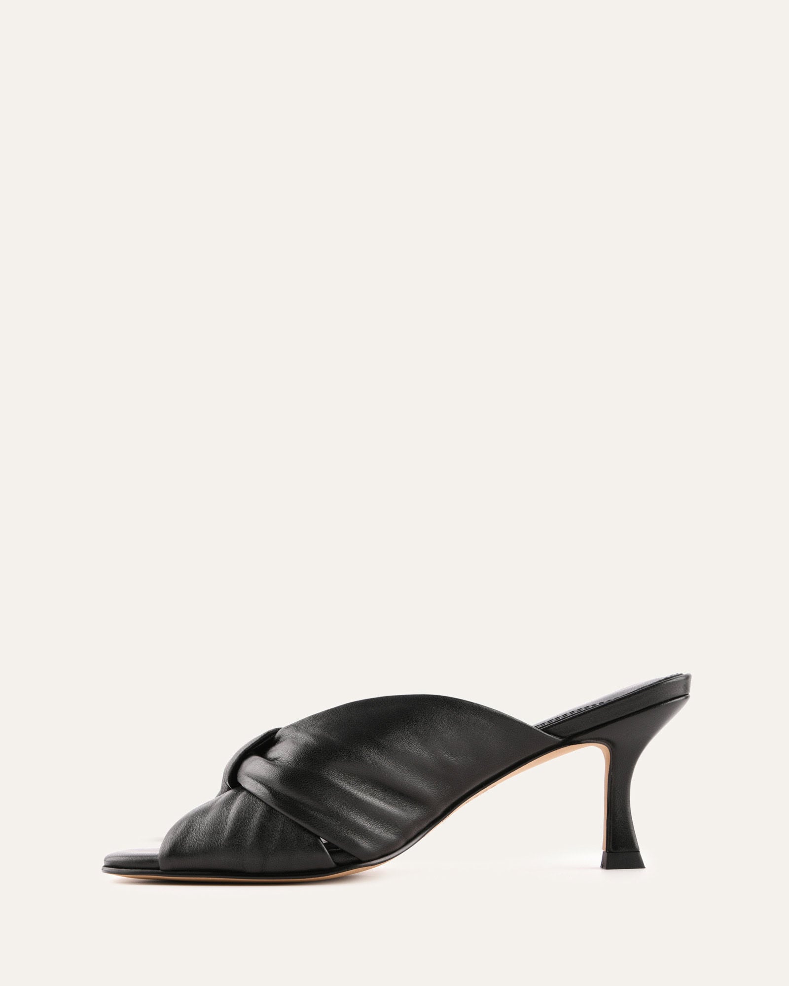 ESSENCE MID HEEL SANDALS BLACK LEATHER image