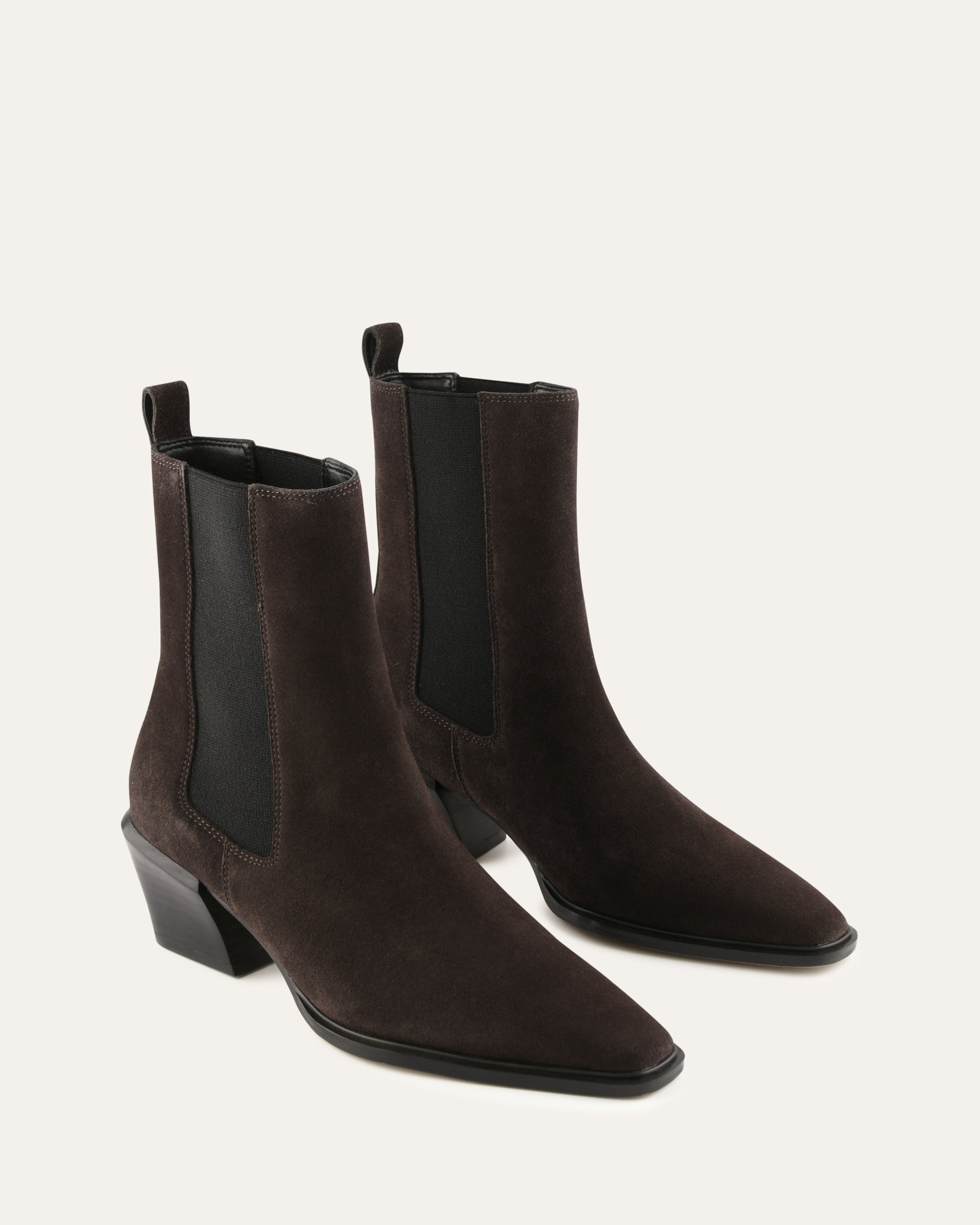 FABLE FLAT ANKLE BOOTS BITTER CHOC SUEDE image