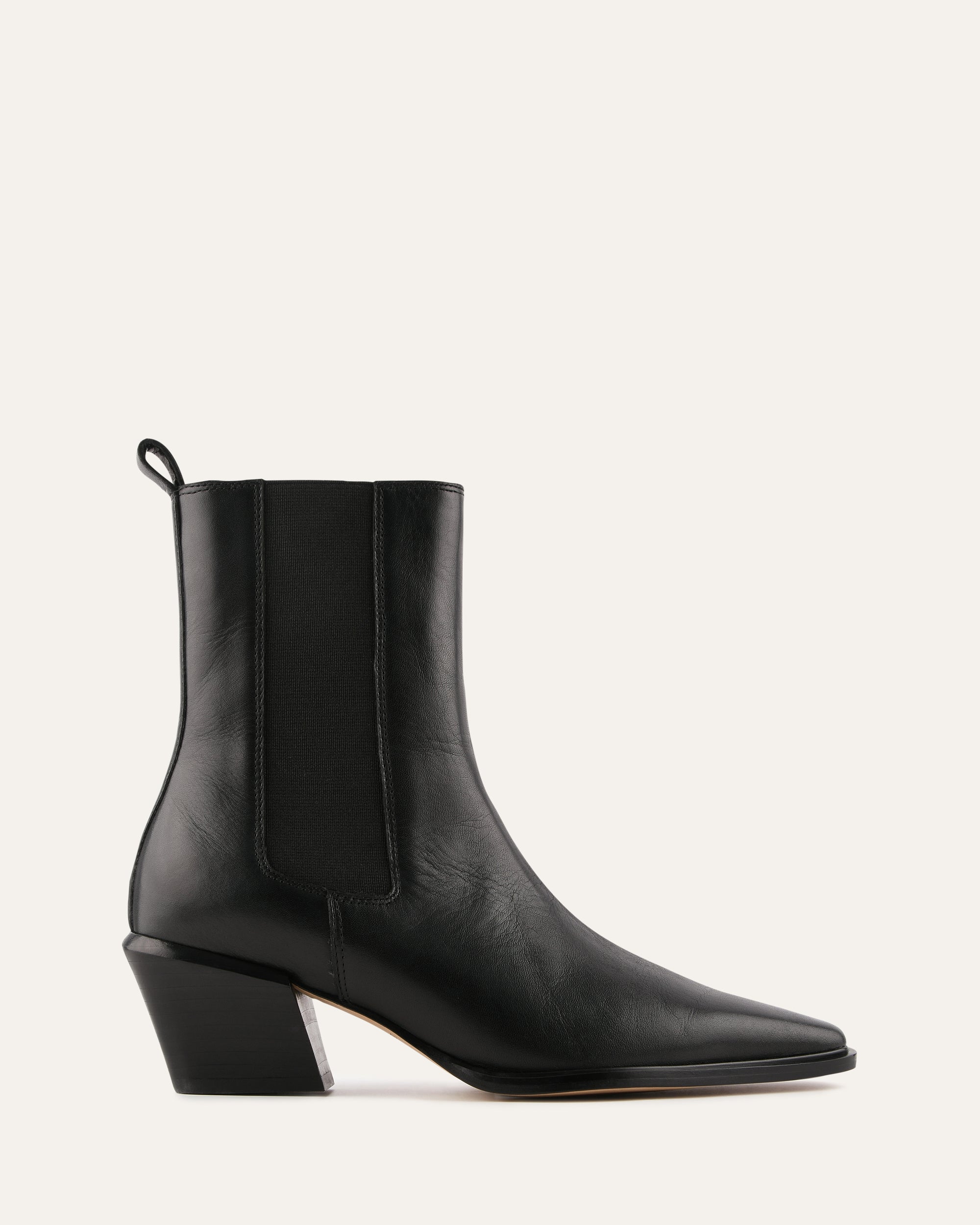 FABLE FLAT ANKLE BOOTS BLACK LEATHER image