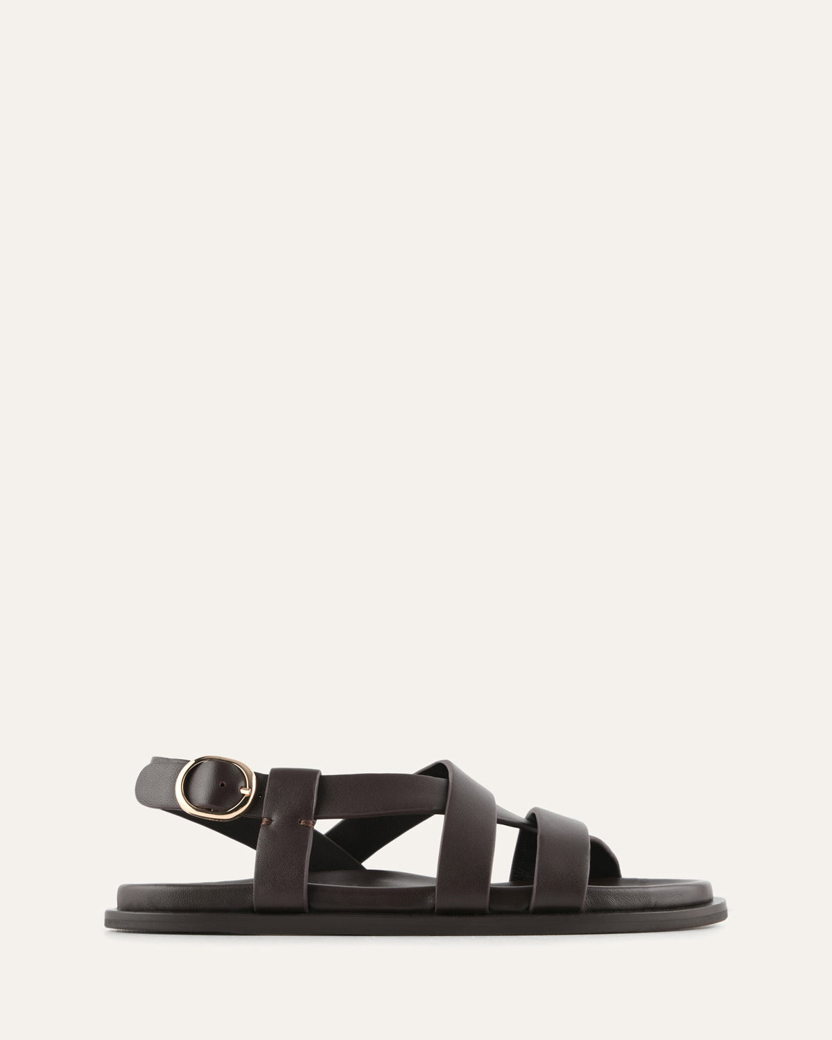 FALCON FLAT SANDALS BITTER CHOC LEATHER