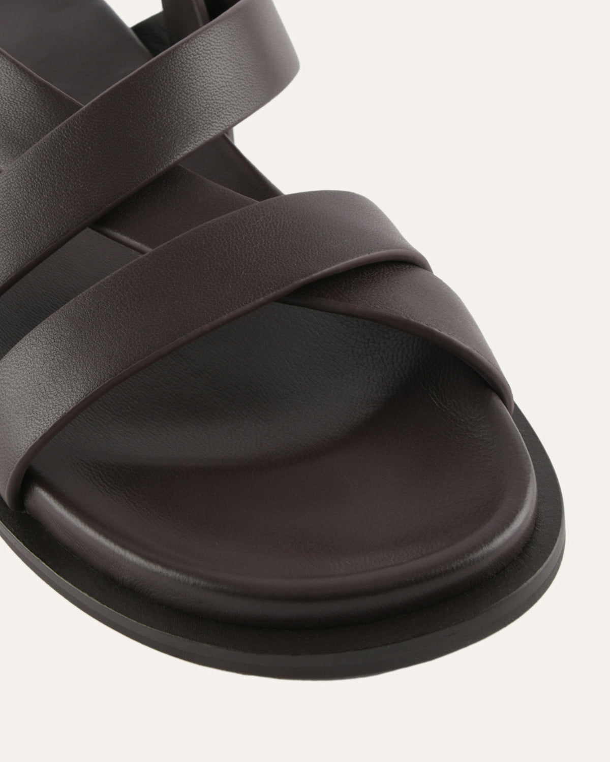 FALCON FLAT SANDALS BITTER CHOC LEATHER