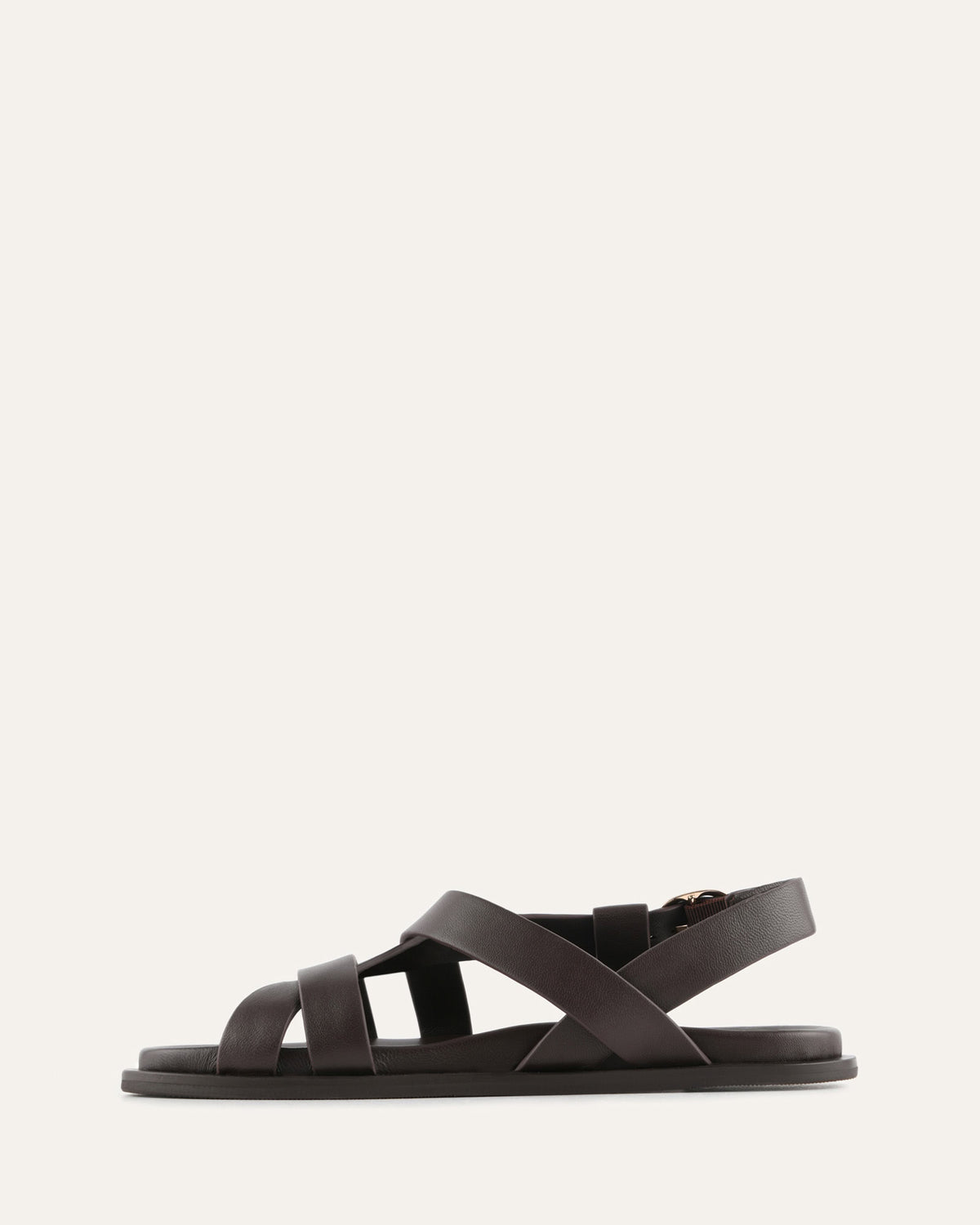 FALCON FLAT SANDALS BITTER CHOC LEATHER