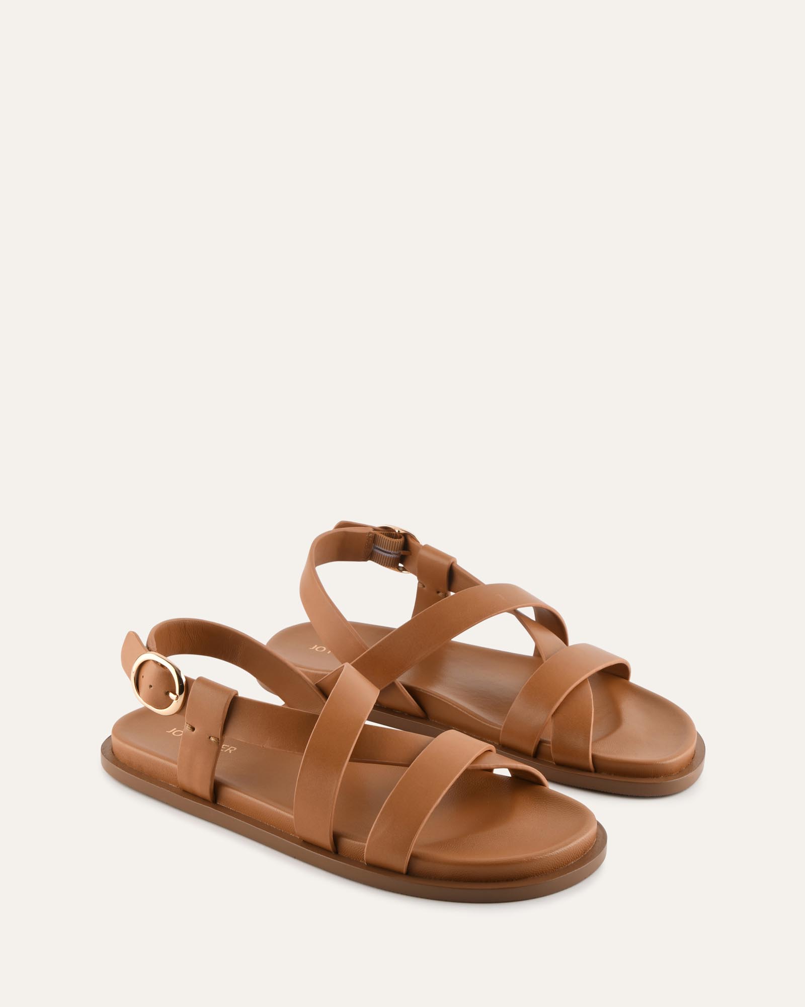 FALCON FLAT SANDALS TAN LEATHER image