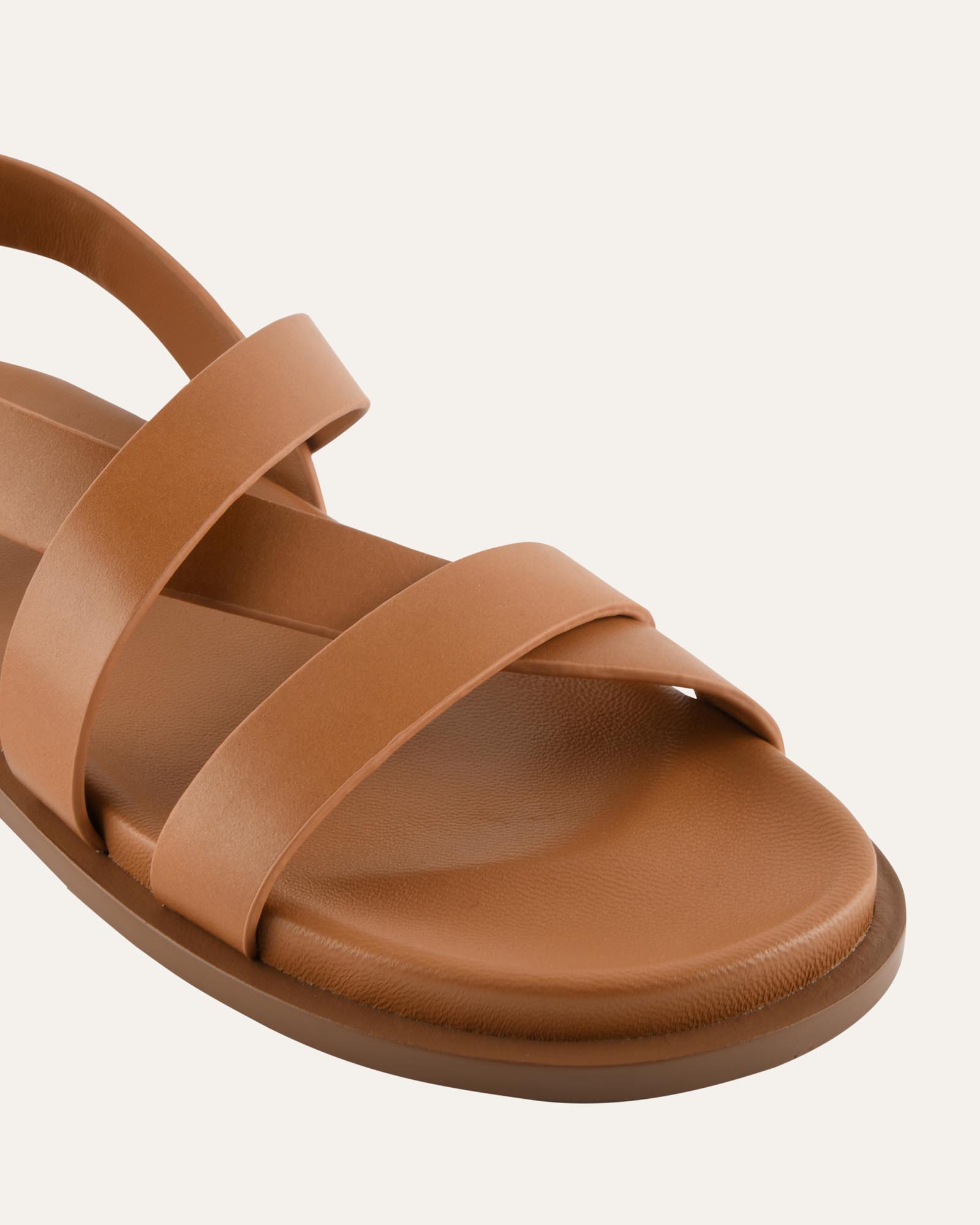 FALCON FLAT SANDALS TAN LEATHER image