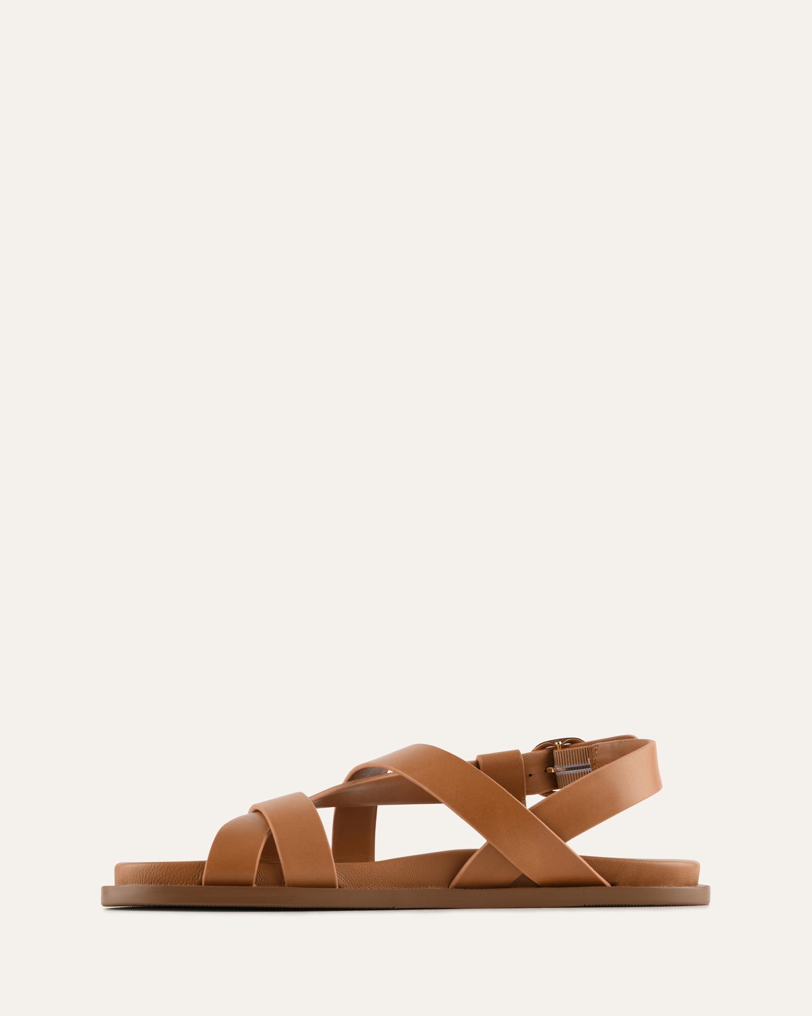 FALCON FLAT SANDALS TAN LEATHER image